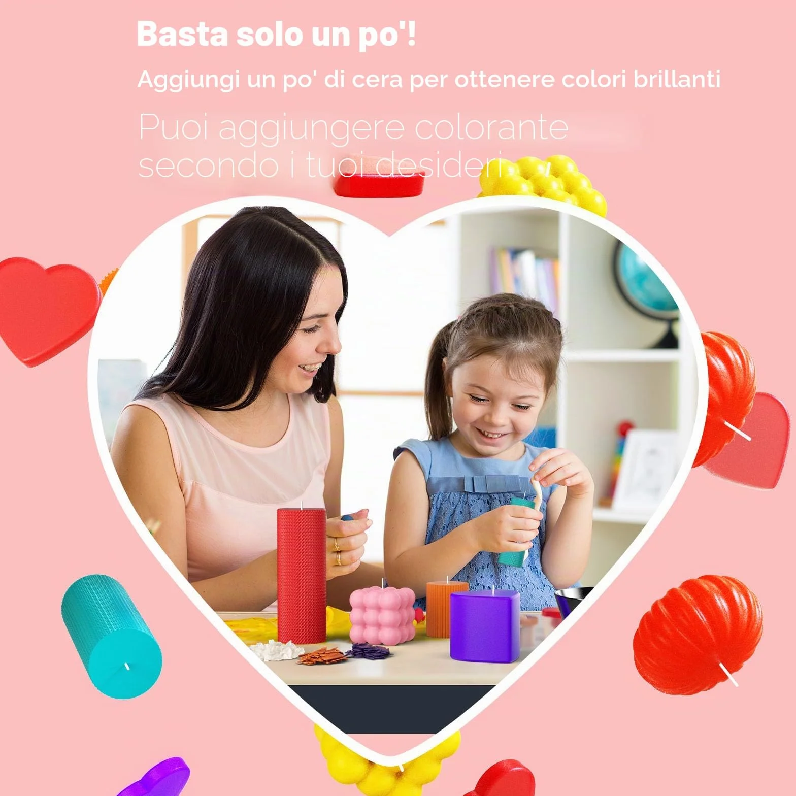 Coloranti per Candele 20 Colori x 5 g, Fai Da Te per Cera Di Soia, d'Api, Di Palma, con Stoppino Da 20 Pezzi