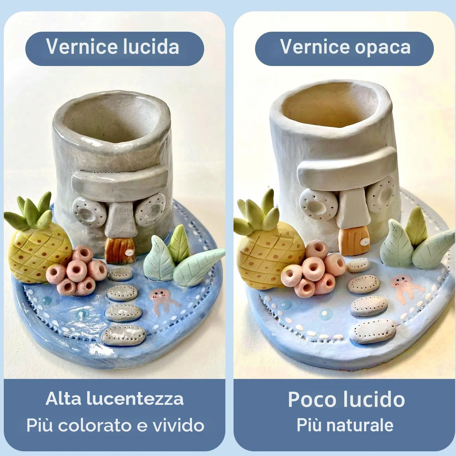 50 ml Vernice per argilla essiccata all'aria, smalto trasparente per ceramica, Finitura ad alta lucentezza, resistente ai graffi, impermeabile, previene le screpolature (Lucido)