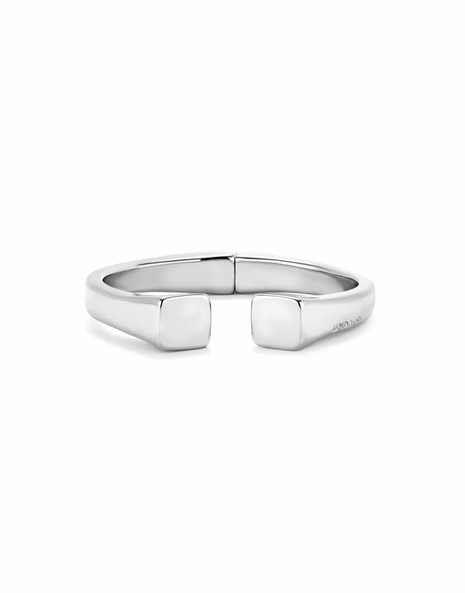 Uno de 50 Bracciale rigido in argento sterling Design geometrico artigianale