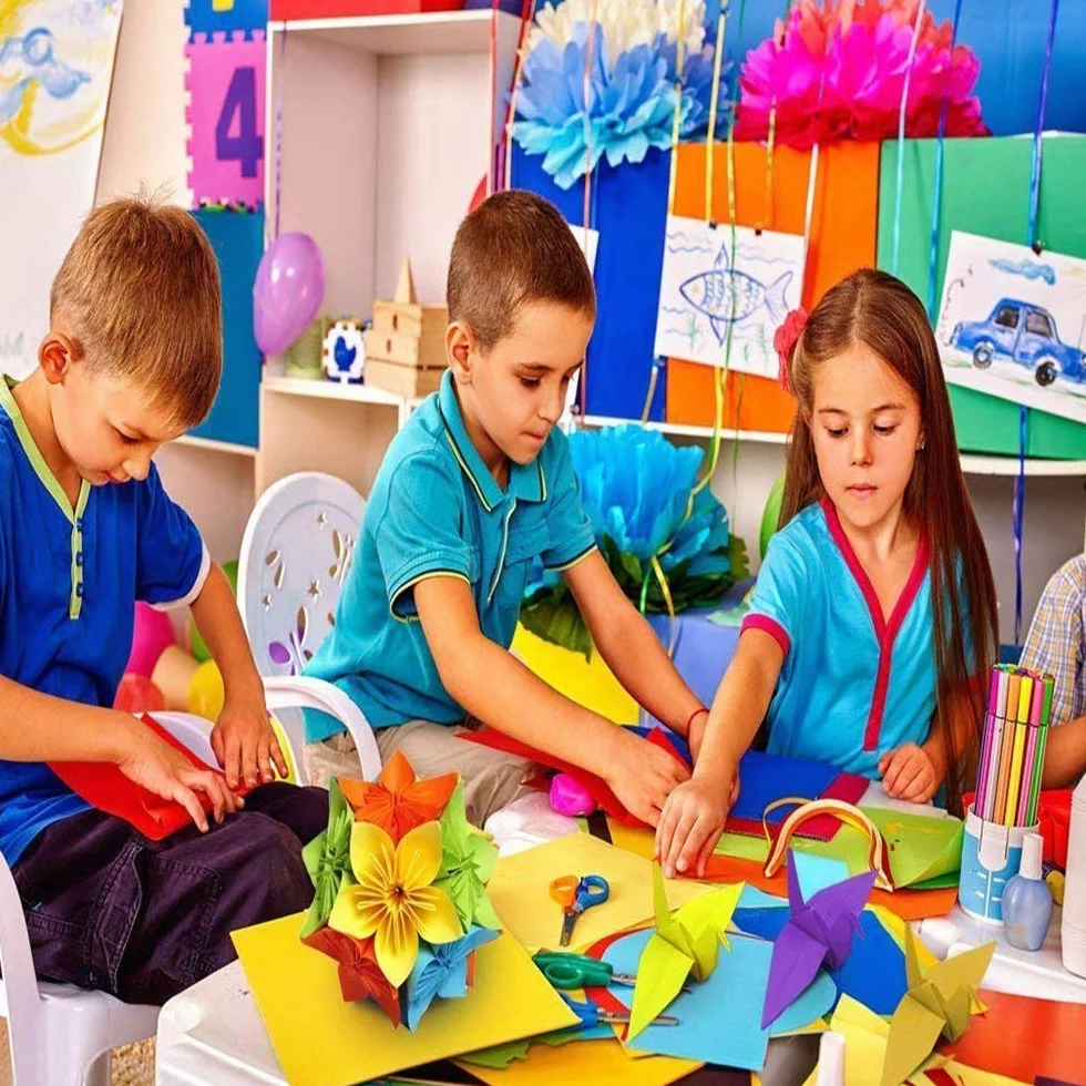 Carta per Origami,Carta Pieghevole 100 fogli 15 x 15 cm Doppia Faccia Colorata Origami per Bambini Progetti Artistici e DIY Artigianato