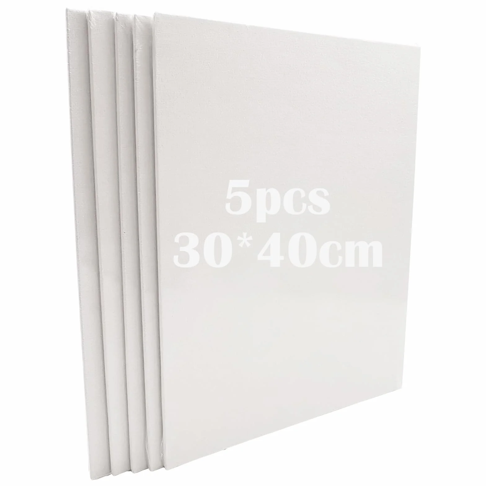 Pannelli di pittura, CTRICALVER tela di cotone spessa 3 mm, tavolo disegno 30 x 40 cm, tavola tela prestirata vuota, tavola per pittura a olio, adatta per principianti e dilettanti (confezione da 5)