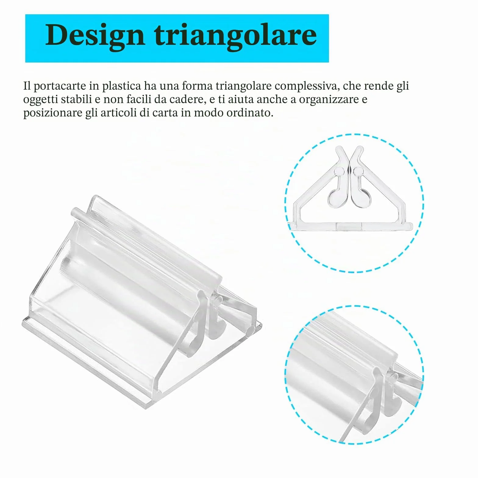 100 pcs Supporti per Carte in Plastica Portacarte Pezzi di Giochi in Plastica Titolari Carte da Gioco Trasparente Supporti Cartelli Triangolare per Foto Biglietti da Visita