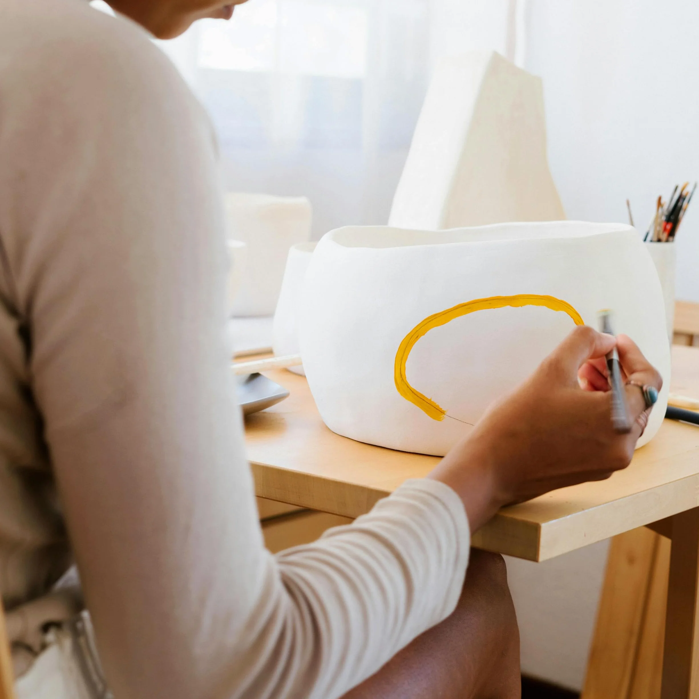 Kit completo di ceramica: strumenti per modellare, colori acrilici e guida rapida per intrattenimento creativo in famiglia fai da te con argilla