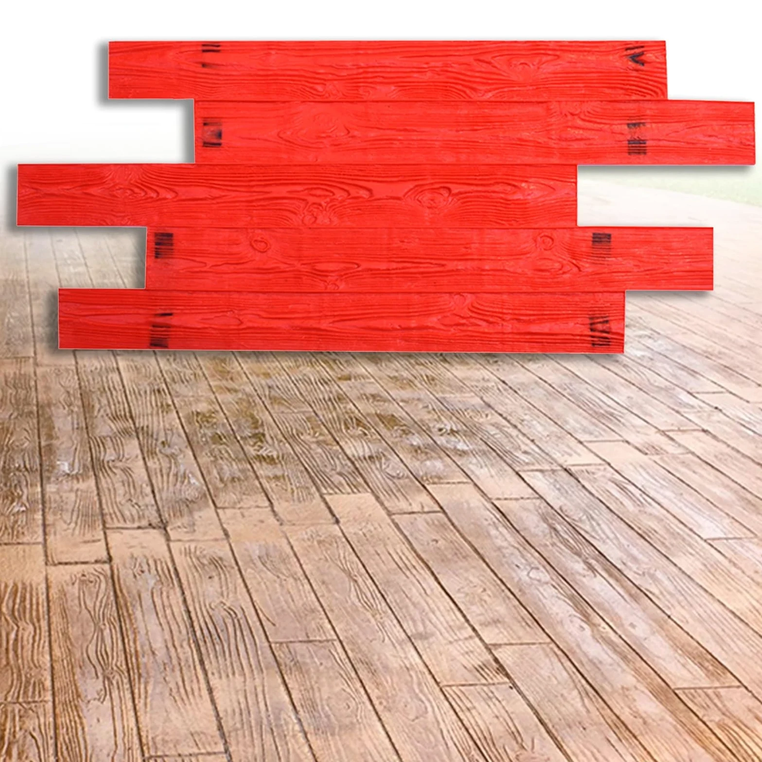Tampone per timbri in calcestruzzo con motivo in legno, stampi per calcestruzzo naturale stampato per finitrice, stampi decorativi per cemento per patio