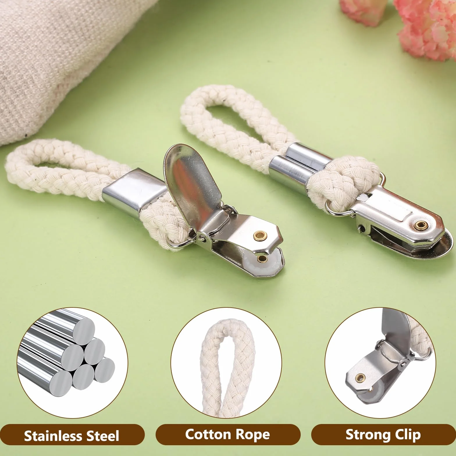Ganci Appendi Asciugamani Bagno, Clip Asciugamani da Appendere, 9 Pezzi