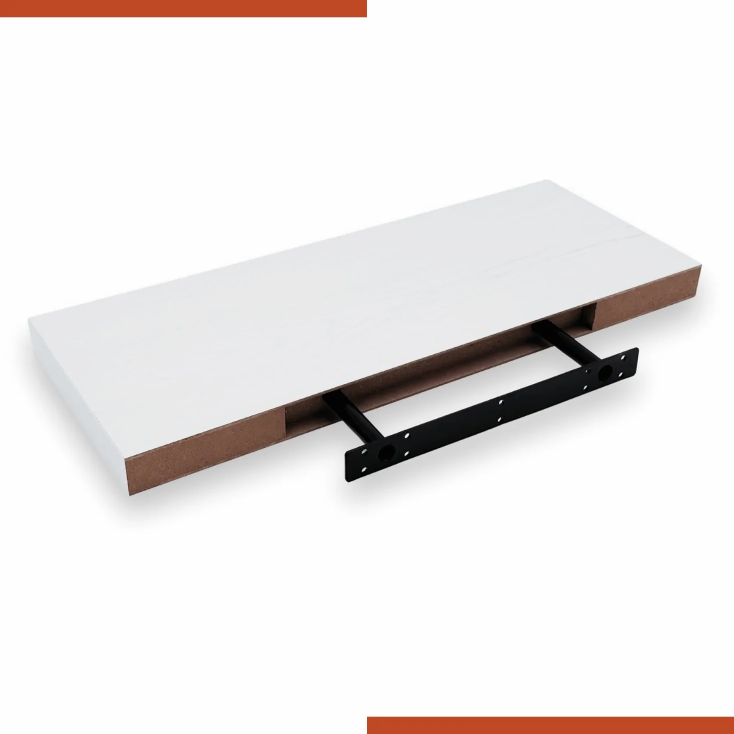 eacommerce Mensola Sospesa da Muro in Legno MDF con Staffa a Scomparsa | Scaffale Parete Design Moderno, Supporto Invisibile, Mensola Cucina Bagno Soggiorno (Bianco Nordico, 60x23x3,8 cm)
