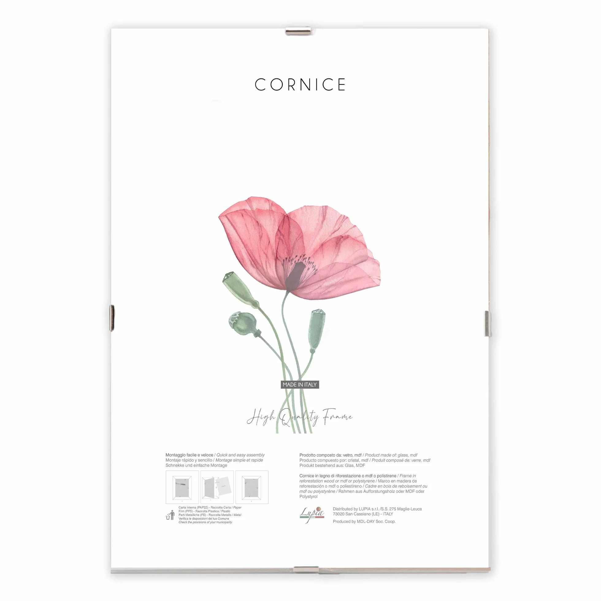 Cornice a Giorno APPLY Crilex Acrilico Trasparente A4 per Foto Documenti Made in Italy