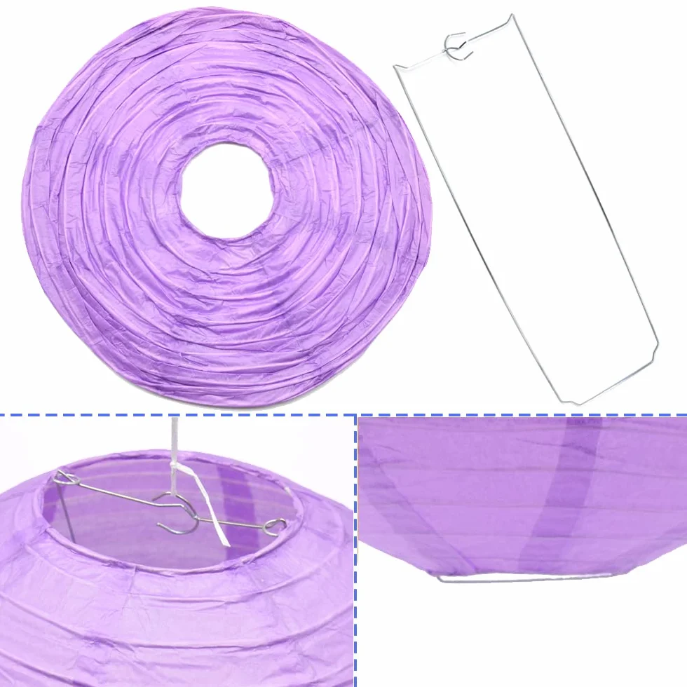 3 Pezzi Lanterna di carta 12in Lanterne Cinesi Lanterna di carta Rotonde Lanterne da appendere decorazione (12in/ Purple)