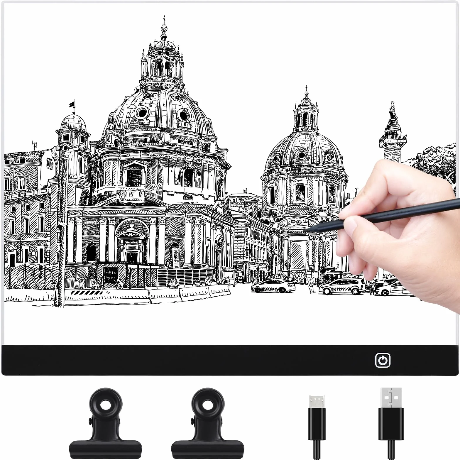 Coolzon A3 Tavoletta Luminosa, Lavagna Luminosa A3 LED Light Pad con Luminosità Regolabile, LED Tavoletta Luminosa,Ultra Sottile per Animazione, Schizzi, Progettazione, Disegno, Pittura a Diamante 5D