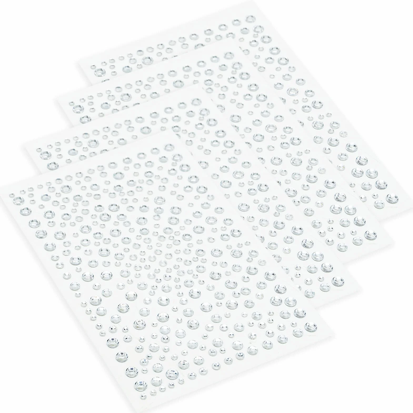 4 Fogli 1300 Pezzi Adesivi Strass, Autoadesivo Cristallo Strass Adesivo Telefono PC Decorazione Fai da Te Adesivi Acrilico Brillantini Glitter Gemme Rotondo di Perline