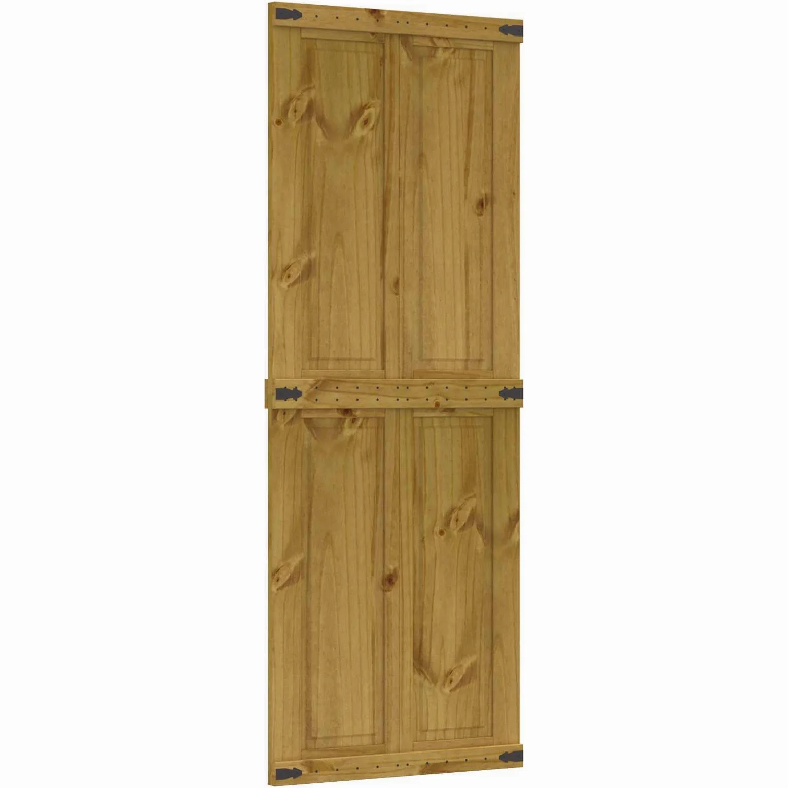 vidaXL Porta da fienile Corona marrone miele 80 x 210 cm in legno di pino massiccio, elegante porta scorrevole, design rustico, divisorio interno resistente, salvaspazio compatto per un facile