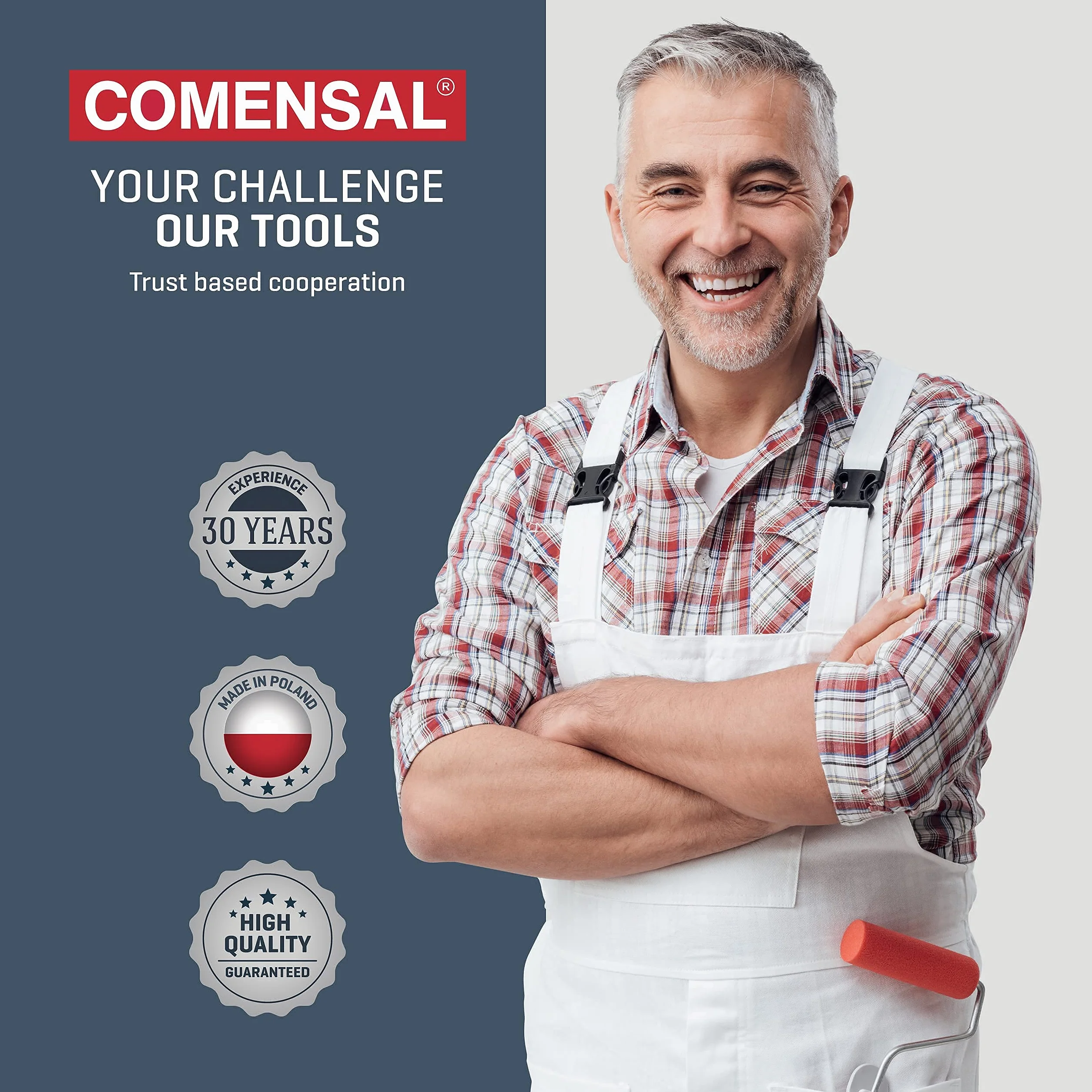 COMENSAL® Kit per lavaggio piastrelle - Set lavaggio piastrelle dopo la stuccatura - Secchio per piastrelle - Spatola di gomma - Set lavaggio piastrelle - Kit con Secchio e Accessori - Made in EU