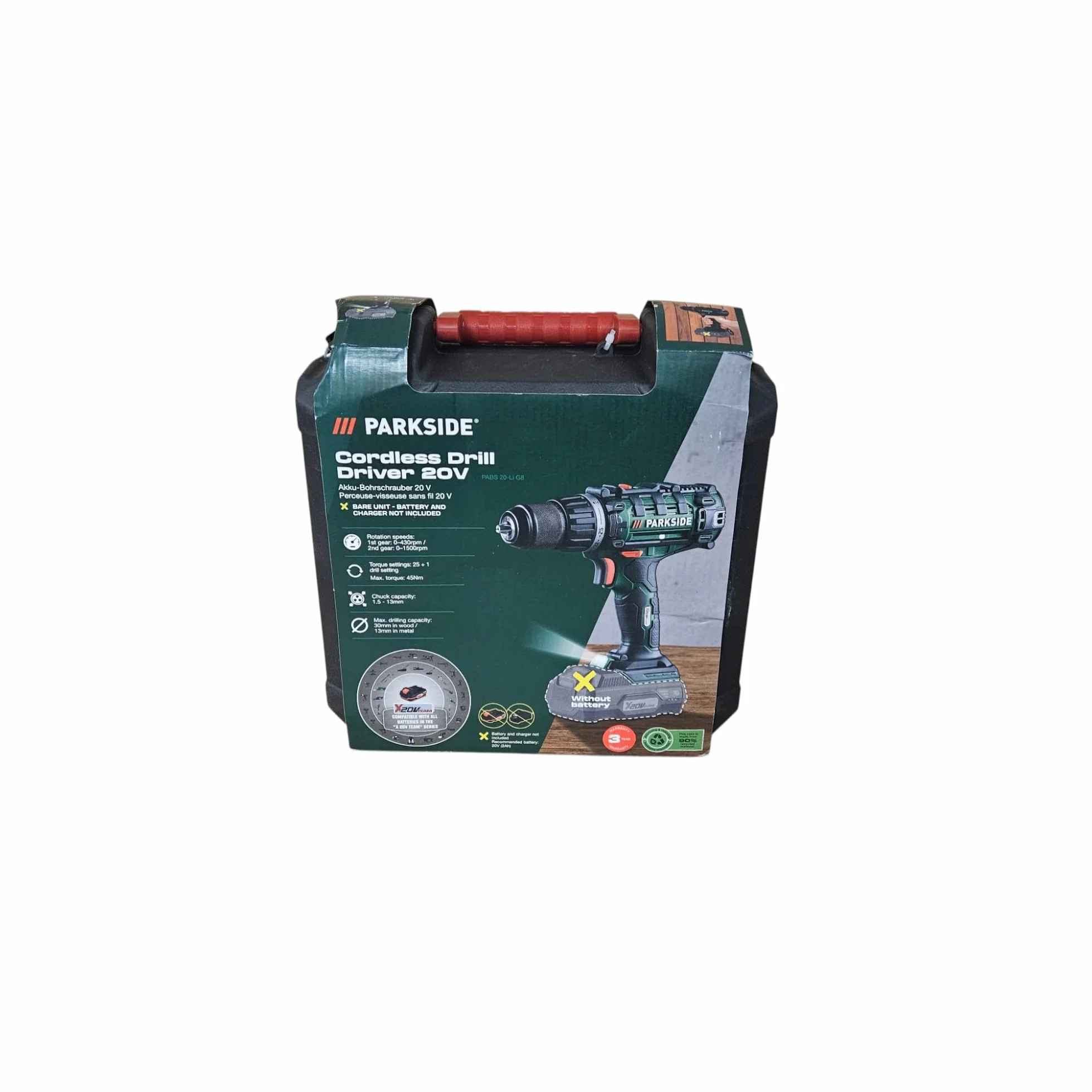 PARK SIDE Parkside PARKSIDE - Trapano avvitatore senza fili PABS 20-Li E6 con batteria e caricatore 20 V