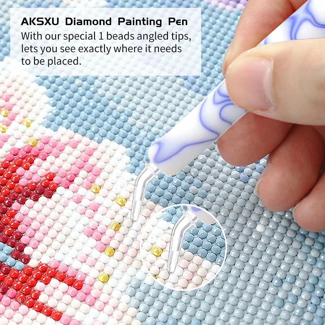 Diamond Painting Penna, Ergonomica Diamond Painting Pen con Testine di Ricambio, Diamond Painting Accessori Kit/Diamond Painting Kit per 5D Diamanti per Pittura,Strass per Nail Art Artigianato DIY