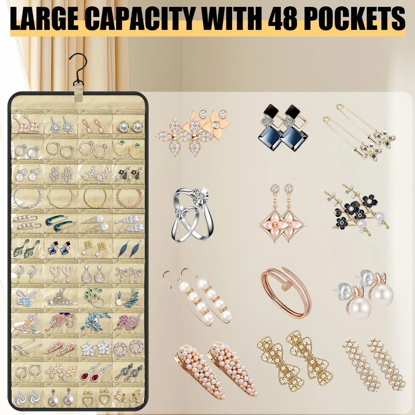 Linkstyle Organizer per Gioielli Appeso, Storage Doppia Faccia, Supporto Orecchini Collana Anello Bracciale