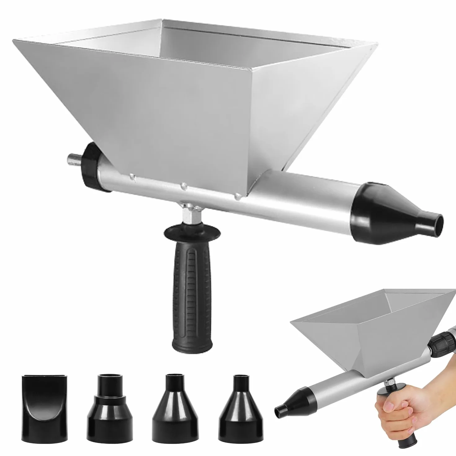 Spruzzatore Elettrico per Malta e Cemento, Pistola per Malta Elettrica Portatile, Miscelatore per Malta, con 4 Igelli, per Giunti di Malta, Muri di Pietra e Pavimenti