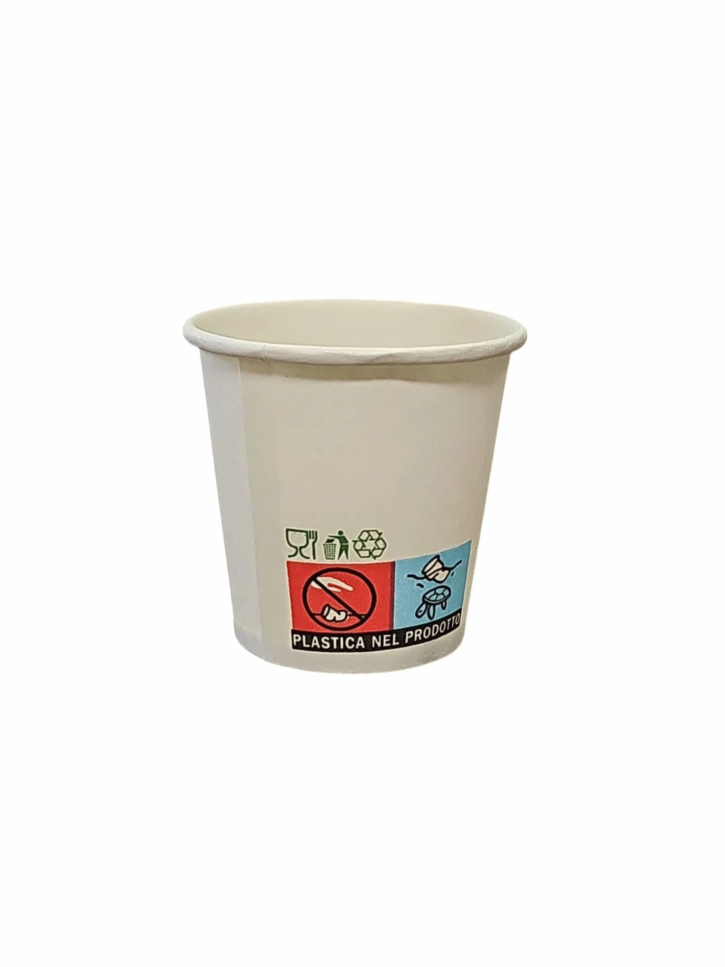 Bicchieri in Carta 75 ml Cartoncino Biodegradabile per Bevande Calde e Fredde Caffé Te (100, Bianco Neutro)