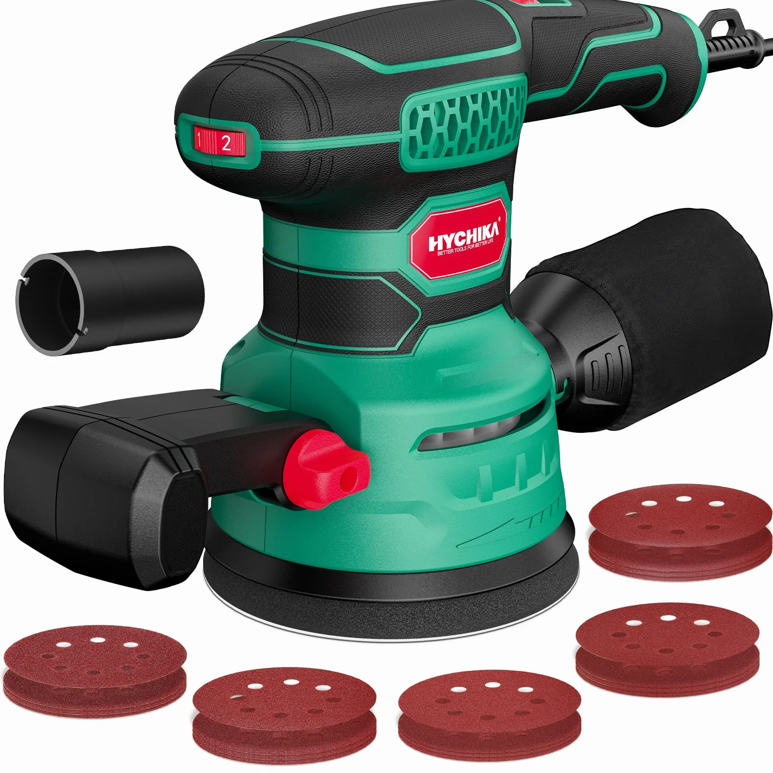 HYCHIKA 450W Levigatrice Orbitale 125mm 6 Velocità 6000-12000 OPM