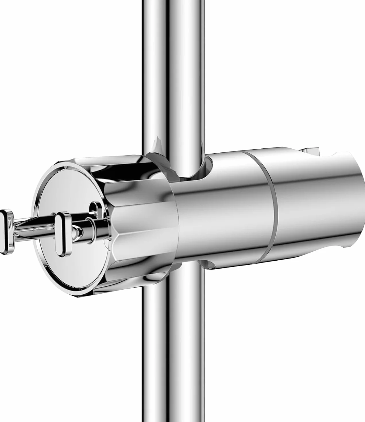 YEAUPE Supporto di Ricambio per Soffione Doccia - Universale Supporto Doccia Regolabile con 2 ganci per asta doccia da 16-28 mm, Porta Doccino, Porta Doccino per Doccia in ABS, Cromato