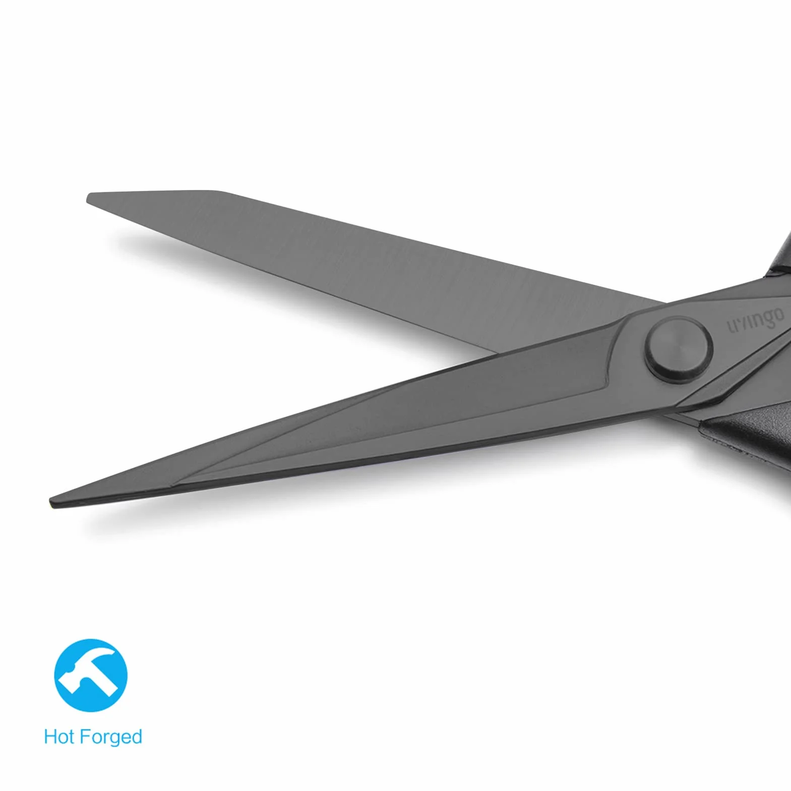 LIVINGO 24 cm scharfe Stoffschere, Allzweckschere, strapazierfähig, Titanbeschichtet, Tailor Dressmaking Sewing Shears Comfort for Cutting Leather, Crafting Home Office Use, Black
