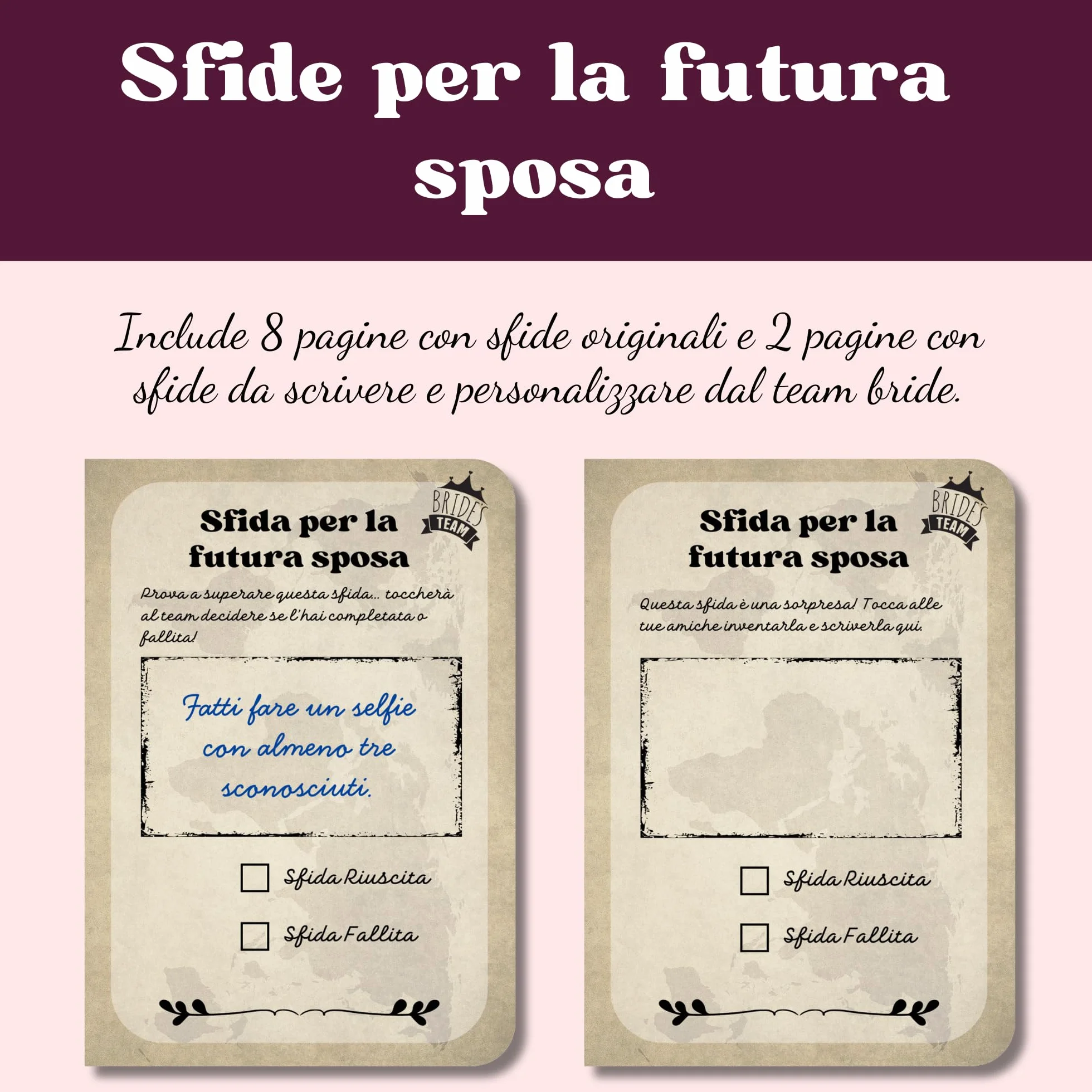 Giochi Sposa con Sfide Divertenti | Kit e Gadget Team Bride | Accessori Sposa e Amiche - PASSAPORTO PER IL MATRIMONIO