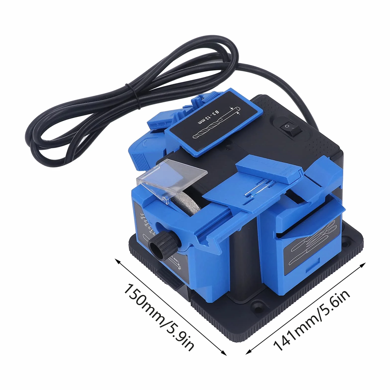 Affilatrice per Punte Trapano, Affilatrice multi-attività 65W Macchina per Affilare Taglierine Elettriche Ad Alta Resistenza 15 a 50 per Molatura, Utensili Rotanti