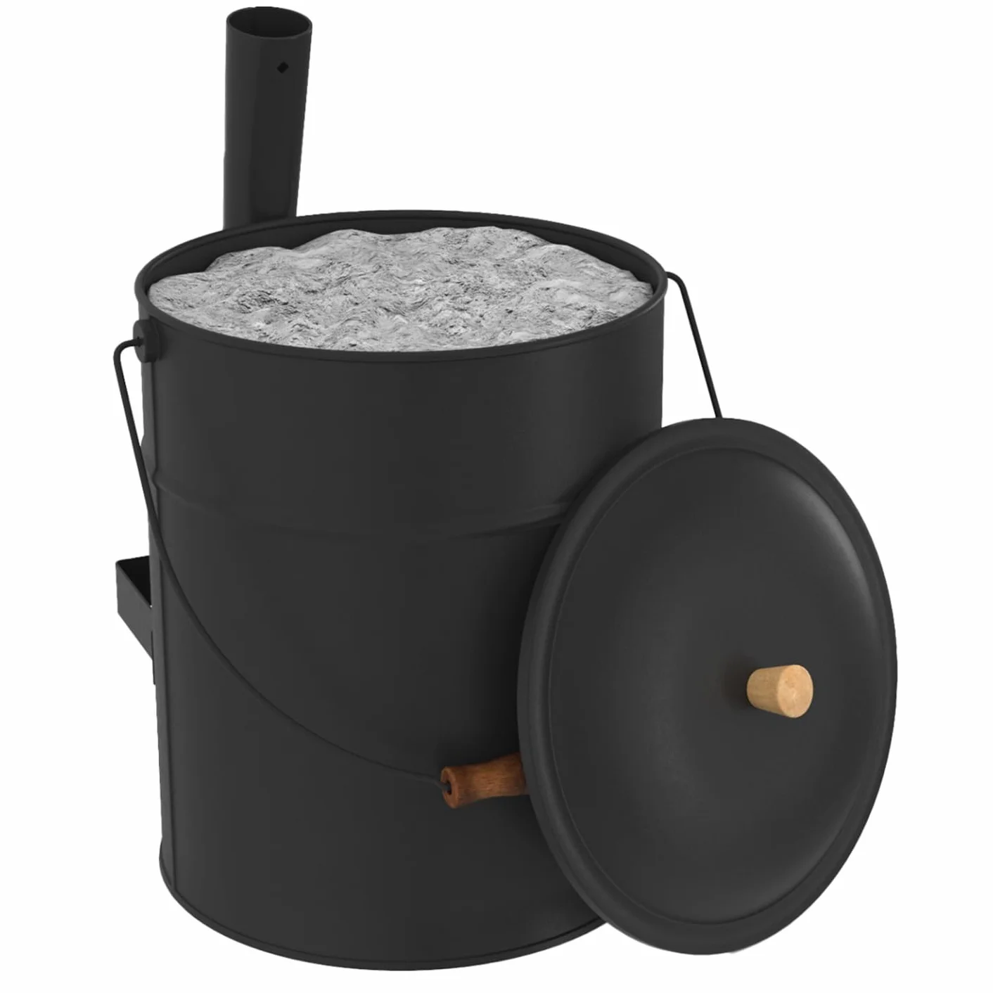 IDMarket - Cubo de cenizas de 15 kg con pala para cenizas