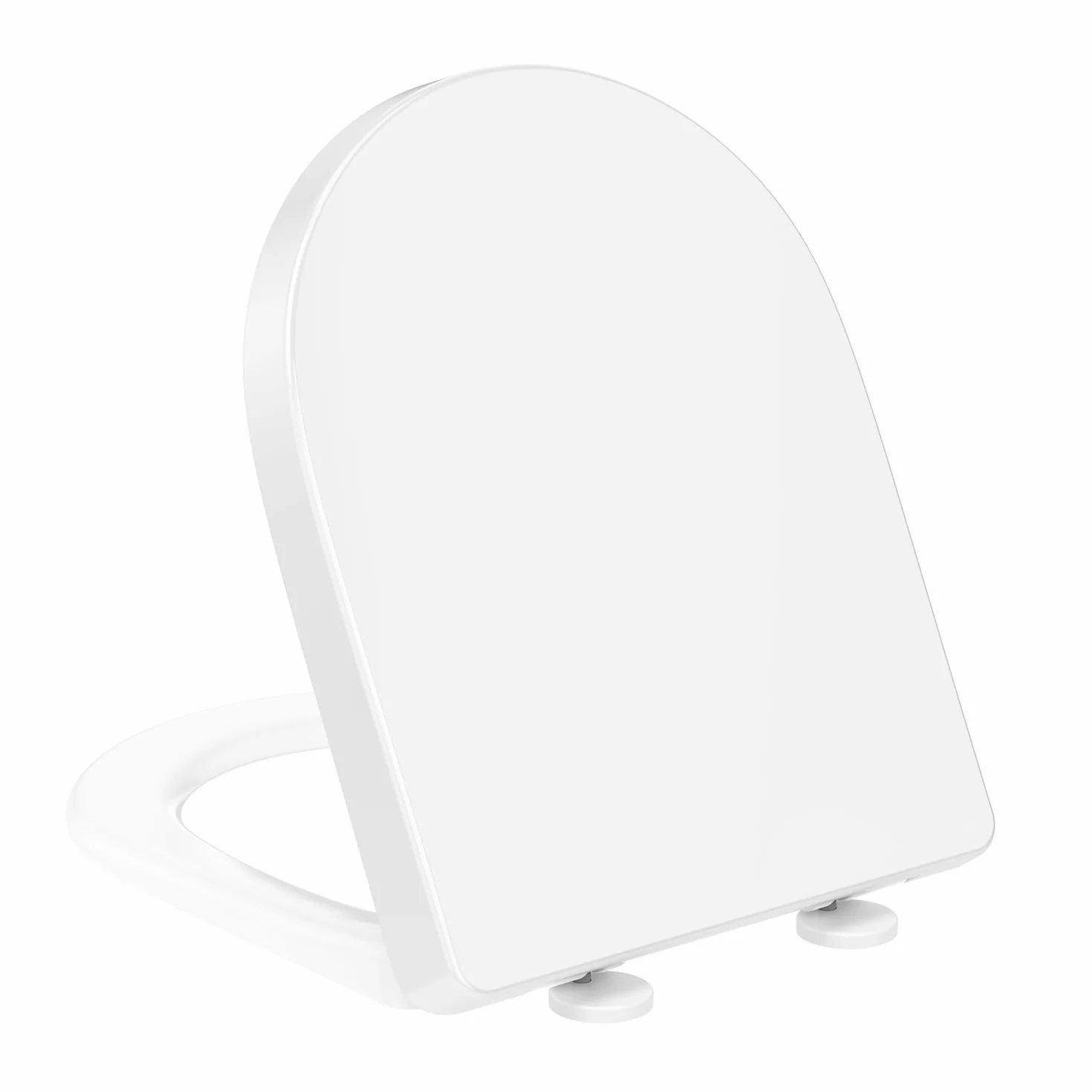 YEAUPE PRO Tavoletta WC Universale D Forma [LUNGO], Sedile WC Con Chiusura Ammortizzata e Funzione di Sgancio Rapido, 45 x 36,1 x 5 cm, incluso modello di installazione