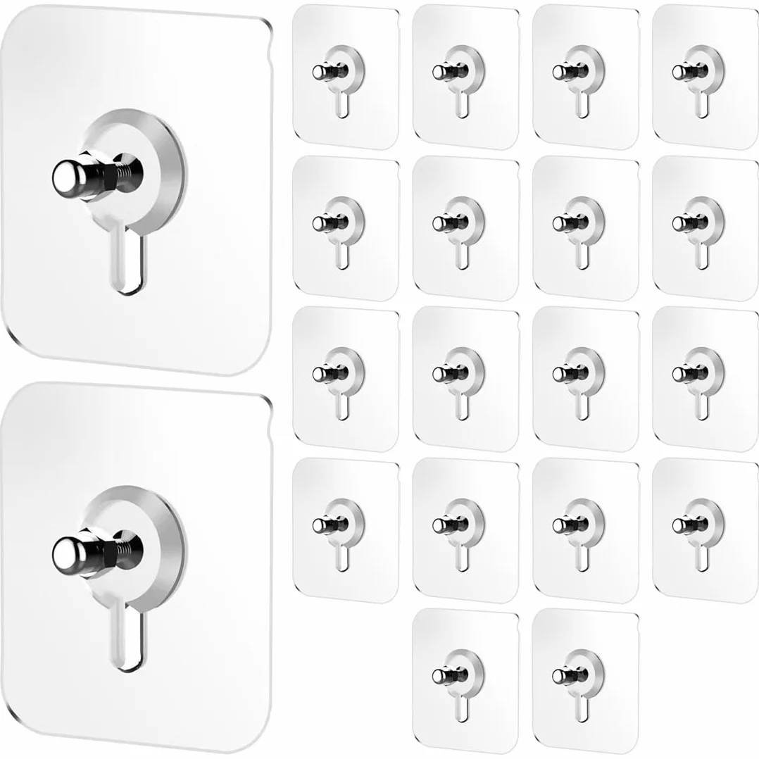 20 Pezzi Appendi Quadri Senza Chiodi, Chiodi Adesivi per Quadri Muro, Ganci Chiodi per Muro, per Foto, Dipinti, Orologio