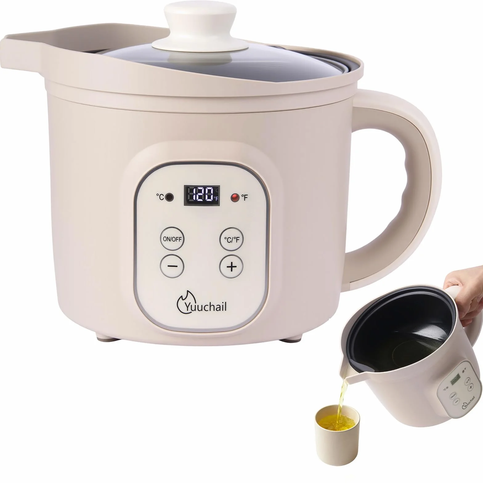 Yuuchail Sciogli cera elettrico da 1,5 litri con display digitale, controllo preciso della temperatura 30-150 °C, spegnimento automatico dopo 3 ore per la produzione di candele e sapon