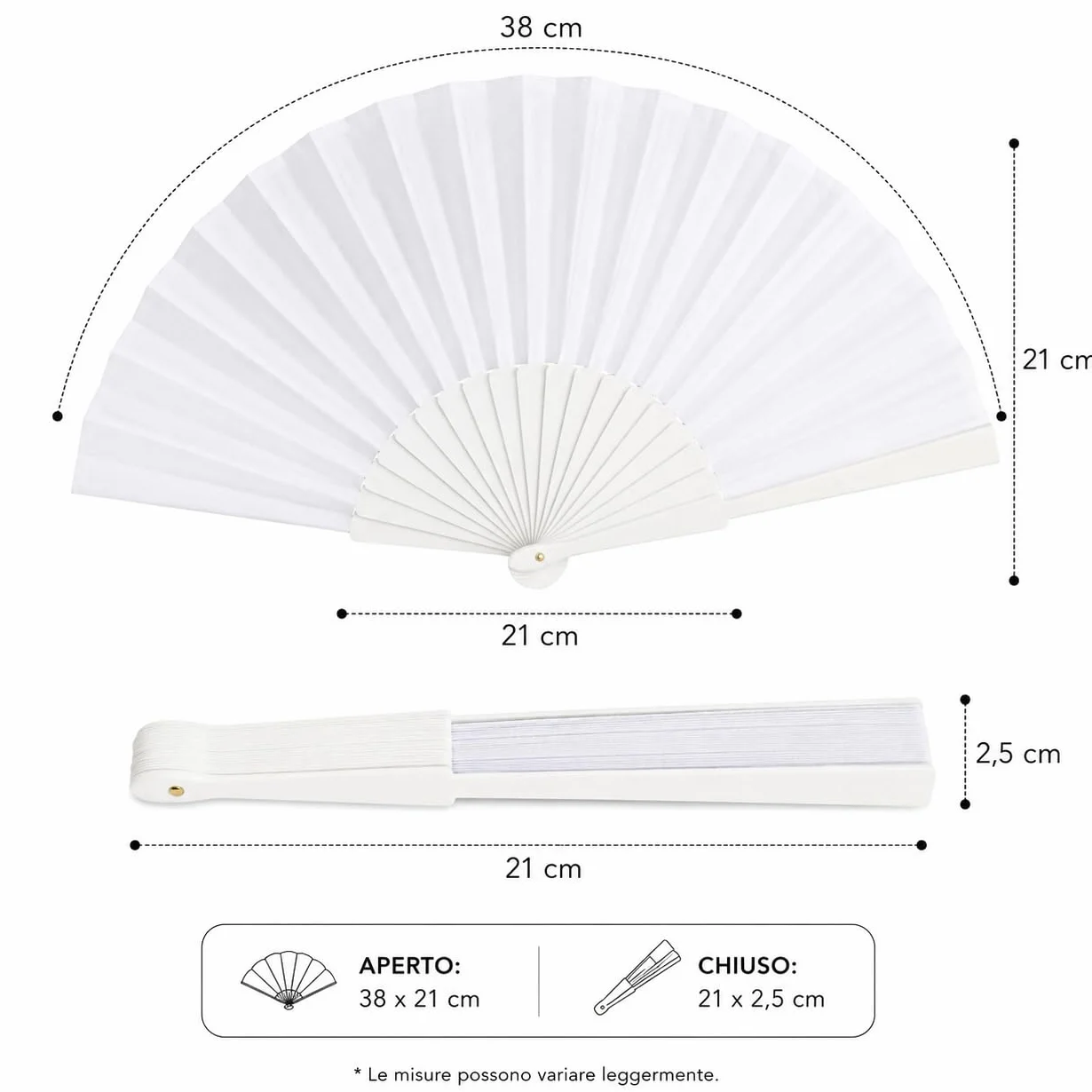 Set 60 VENTAGLI VENTAGLIO Bianco per Matrimonio Wedding Gadget Sposa Chiesa