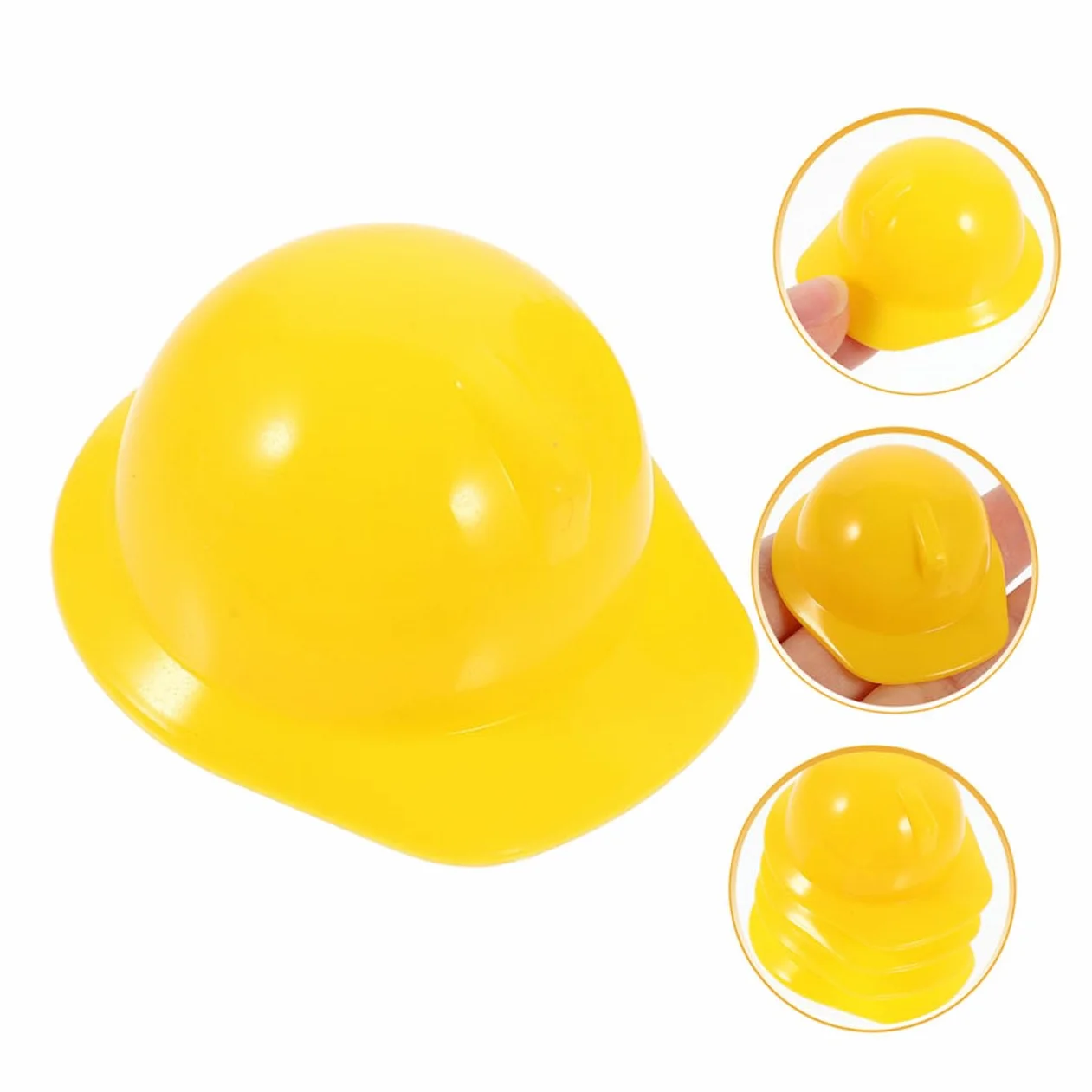 ibasenice Mini Casco Da Costruzione in Plastica Resistente 60 Pezzi, Cappelli Di Sicurezza Per Bambole e Animali Domestici, Decorazione Fai Da Te Per Tappi Di Bottiglia e Feste