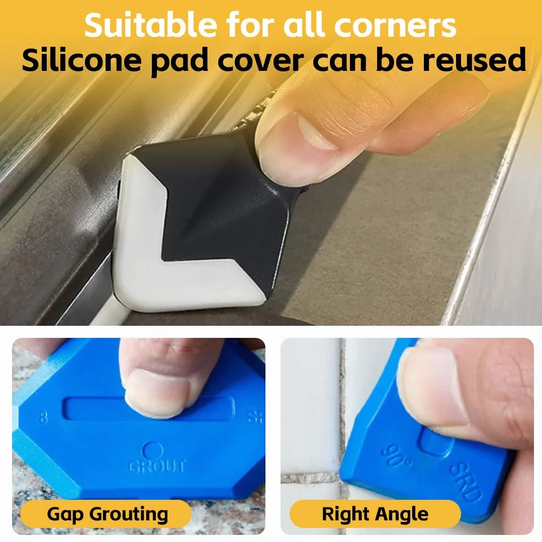 Professionale Strumento per Calafataggio 5 in 1, Spatola per Silicone Kit, Pulizia Scrapers Lama multifunzionale, Raschietto Rimozione Sigillanti, con lama intercambiabile, Usato Pala Via Macchie