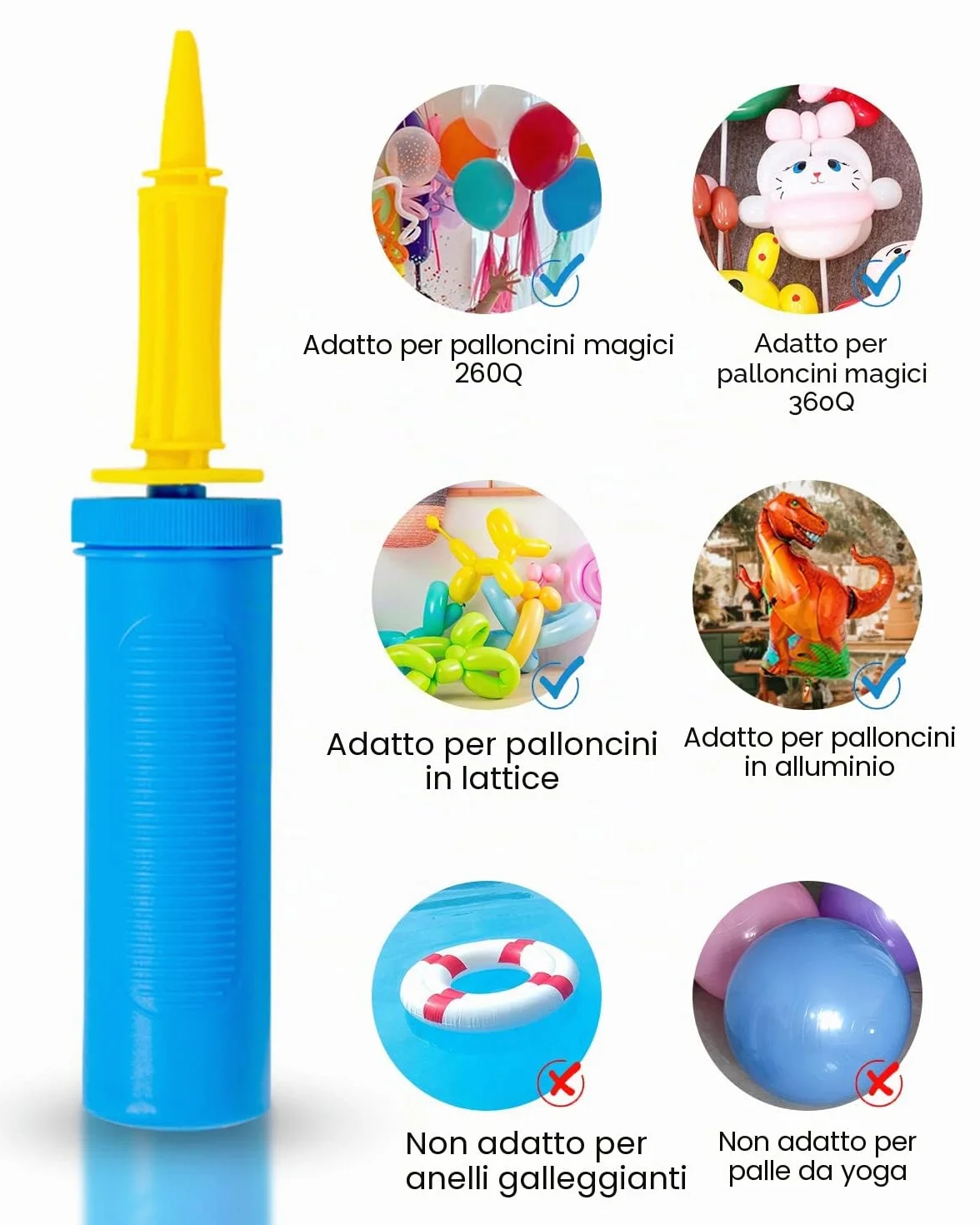Pompa per Palloncini,Pompa Palloncini,gonfia Palloncini Pompa a Gonfiaggio,gonfiatore a Palloncino Hand Held per Party o Eventi