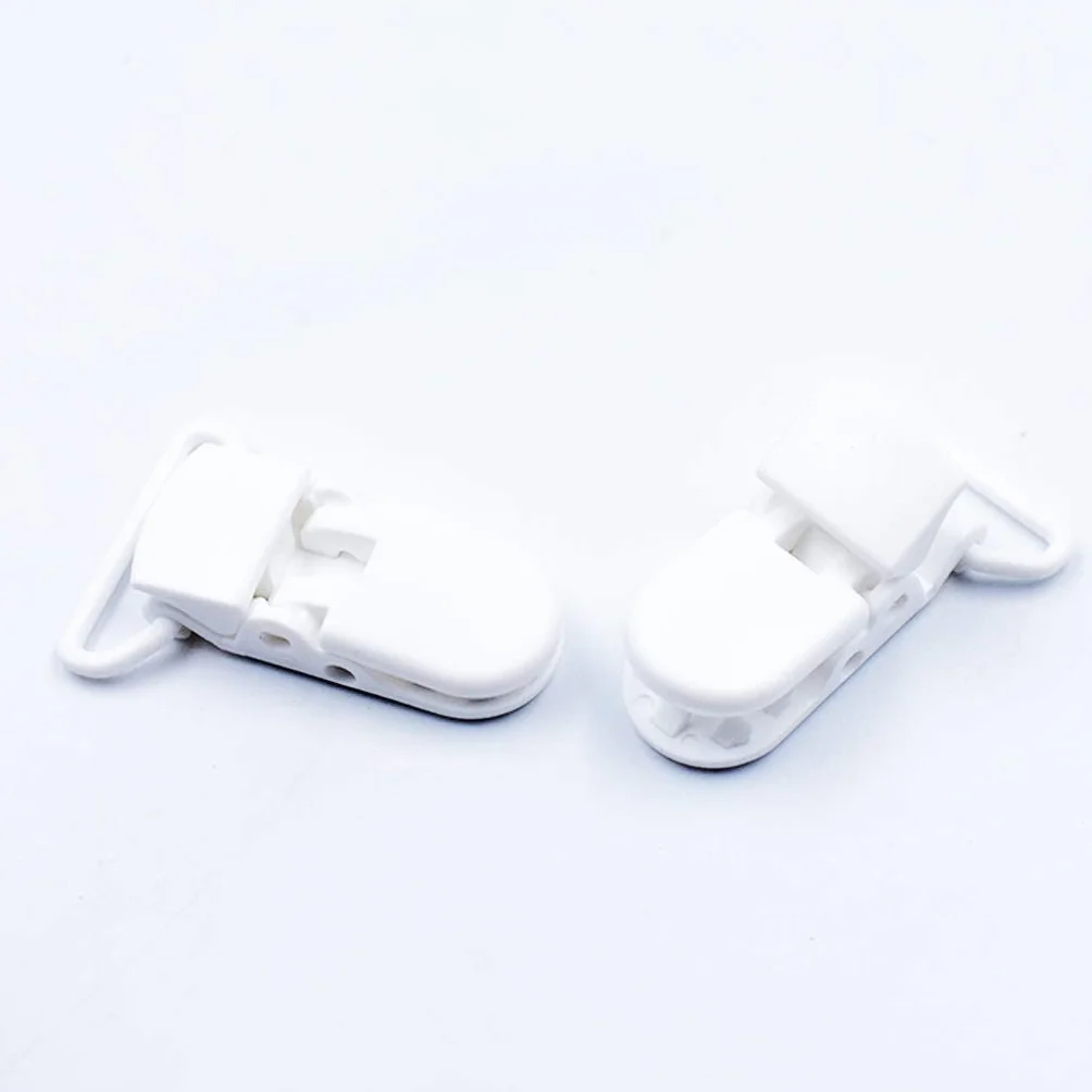 10 pezzi riutilizzabili in plastica distintivi clip per bambini manichino ciuccio clip per bambini giocattoli per artigianato bianco Durability