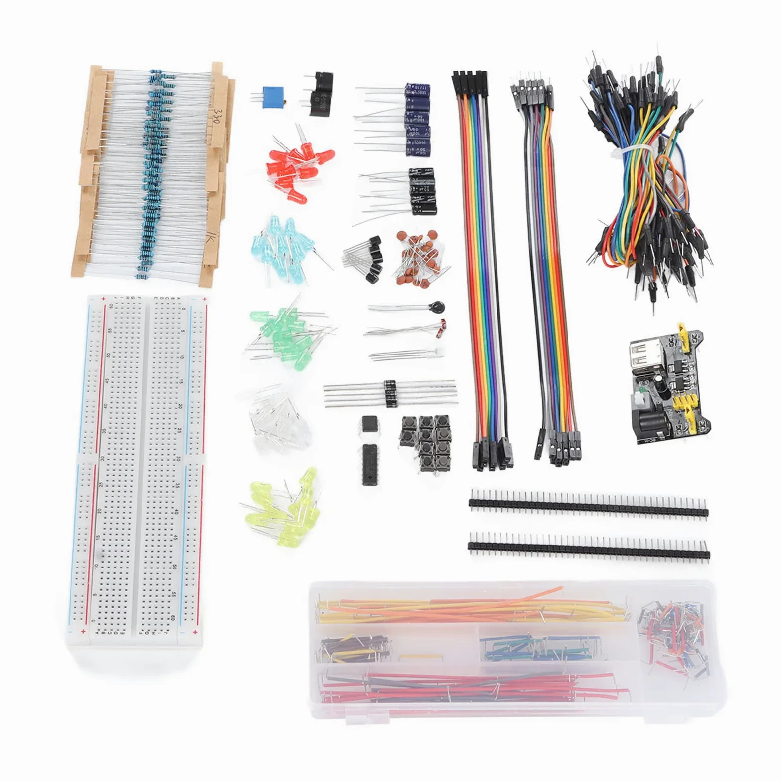 Assortimento di Kit di Componenti Elettronici, Kit di Avvio Elettronico Materiale PCB Assortimento Divertente Fai-da-te Componente di Sviluppo con 830, Computer a Scheda Singola