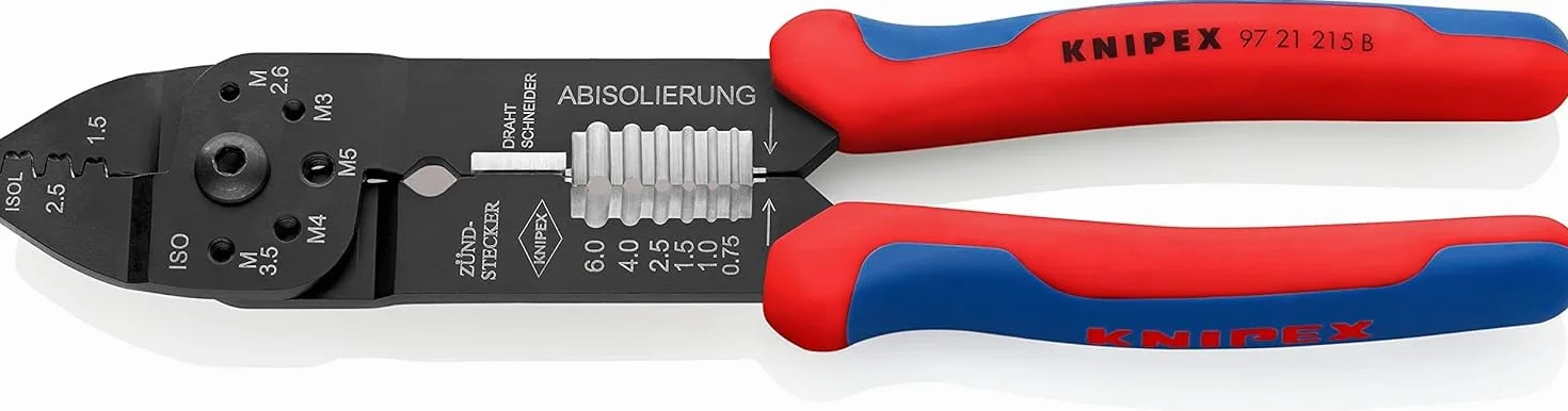 KNIPEX Pinza per capicorda verniciata nera con impugnature multicomponente 230 mm, 97 21 215 B