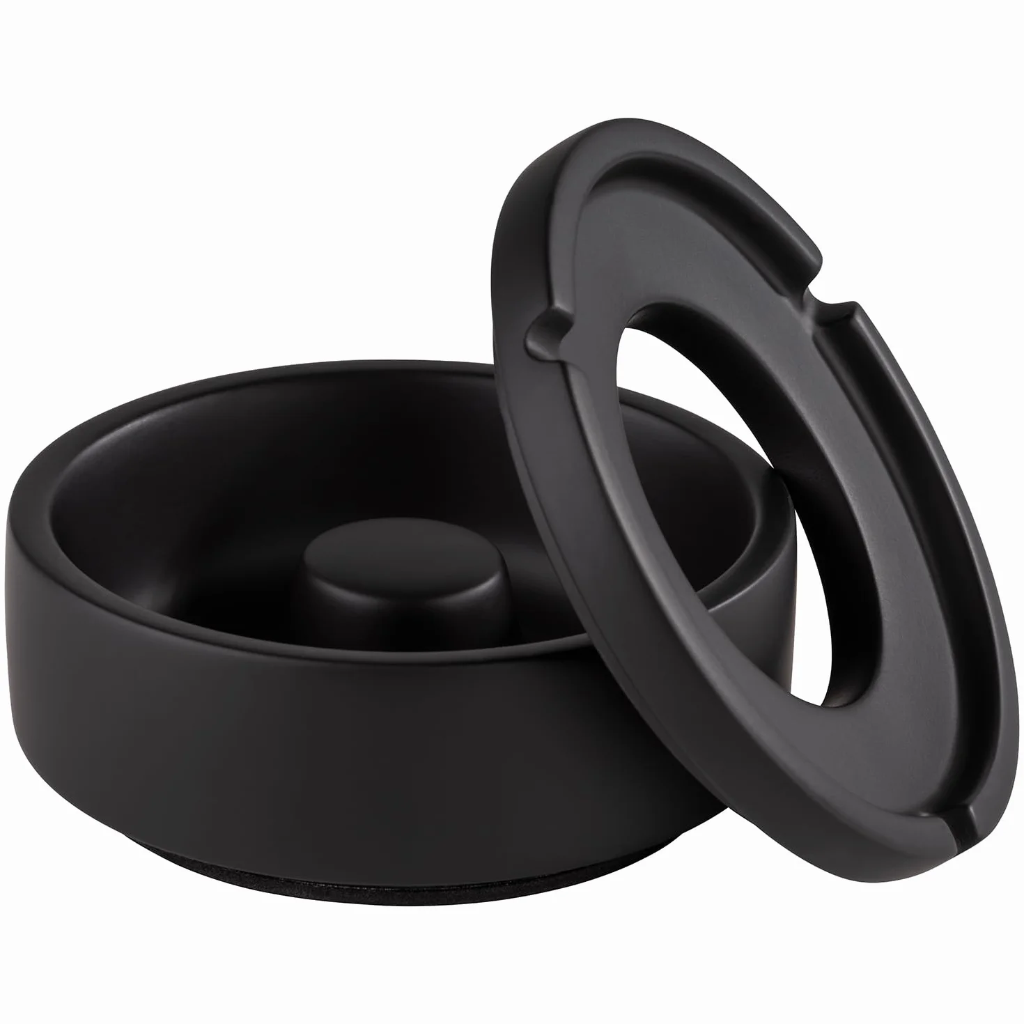 Posacenere Element cemento nero Ø 10,5 cm con fondo per mobili