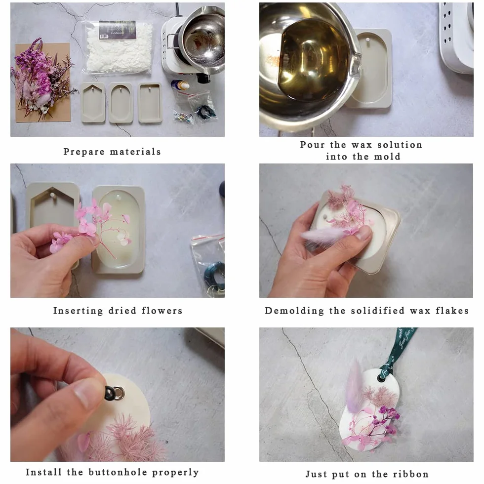 3 Pezzi Stampi in Silicone per Sapone,Stampo per Candele in silicone,Stampi Sapone Fai da Te con Foro per Appendere,6 Cavità e 4 Cavità stampi silicone per DIY Homemade Craft