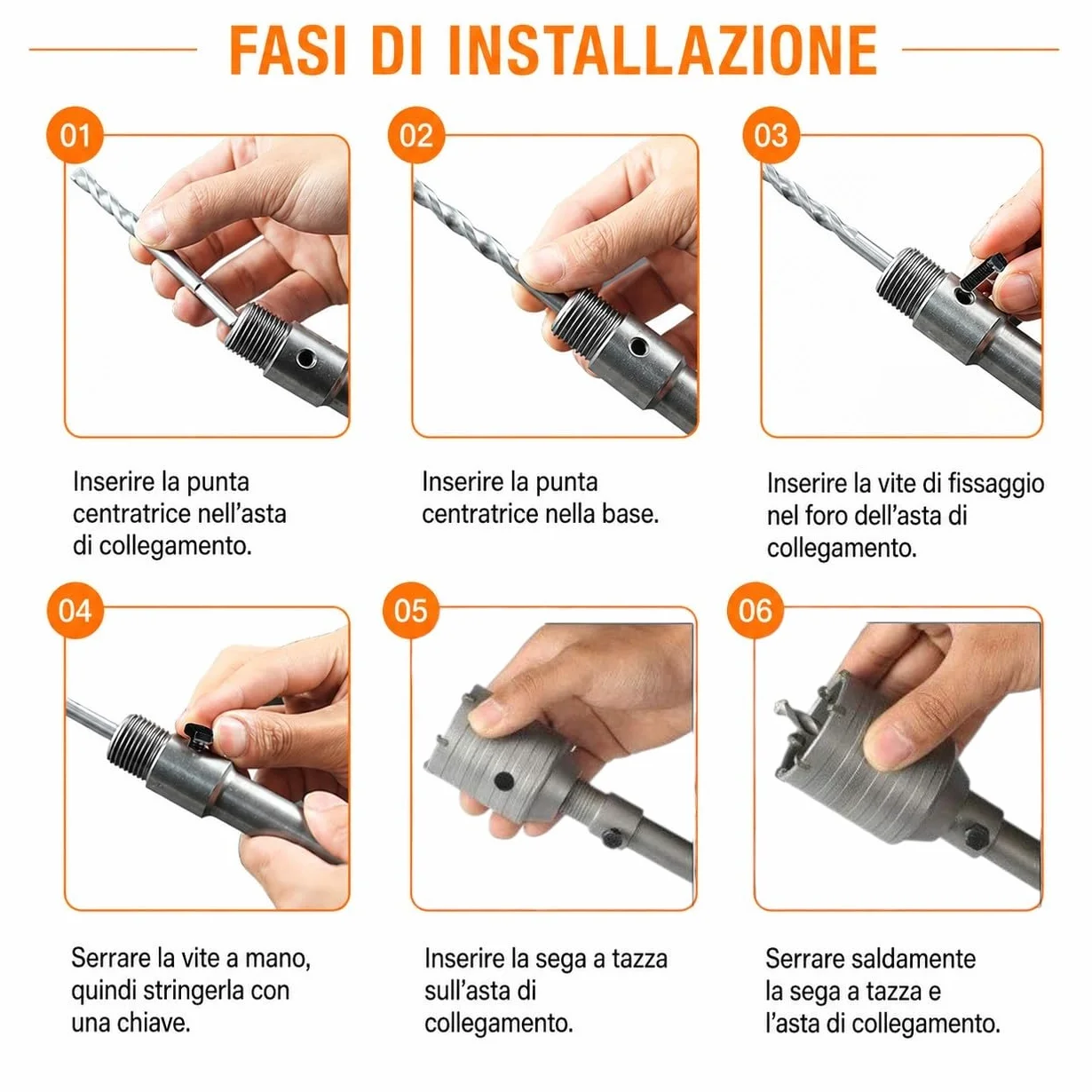 opolenashop Carotatrice a Tazza Ø30 mm per Muratura, Cemento, Calcestruzzo e Pietra – Corona per Trapano con Filettatura M22, Compatibile con Aste SDS Plus e SDS Max per Impianti e Ristrutturazioni