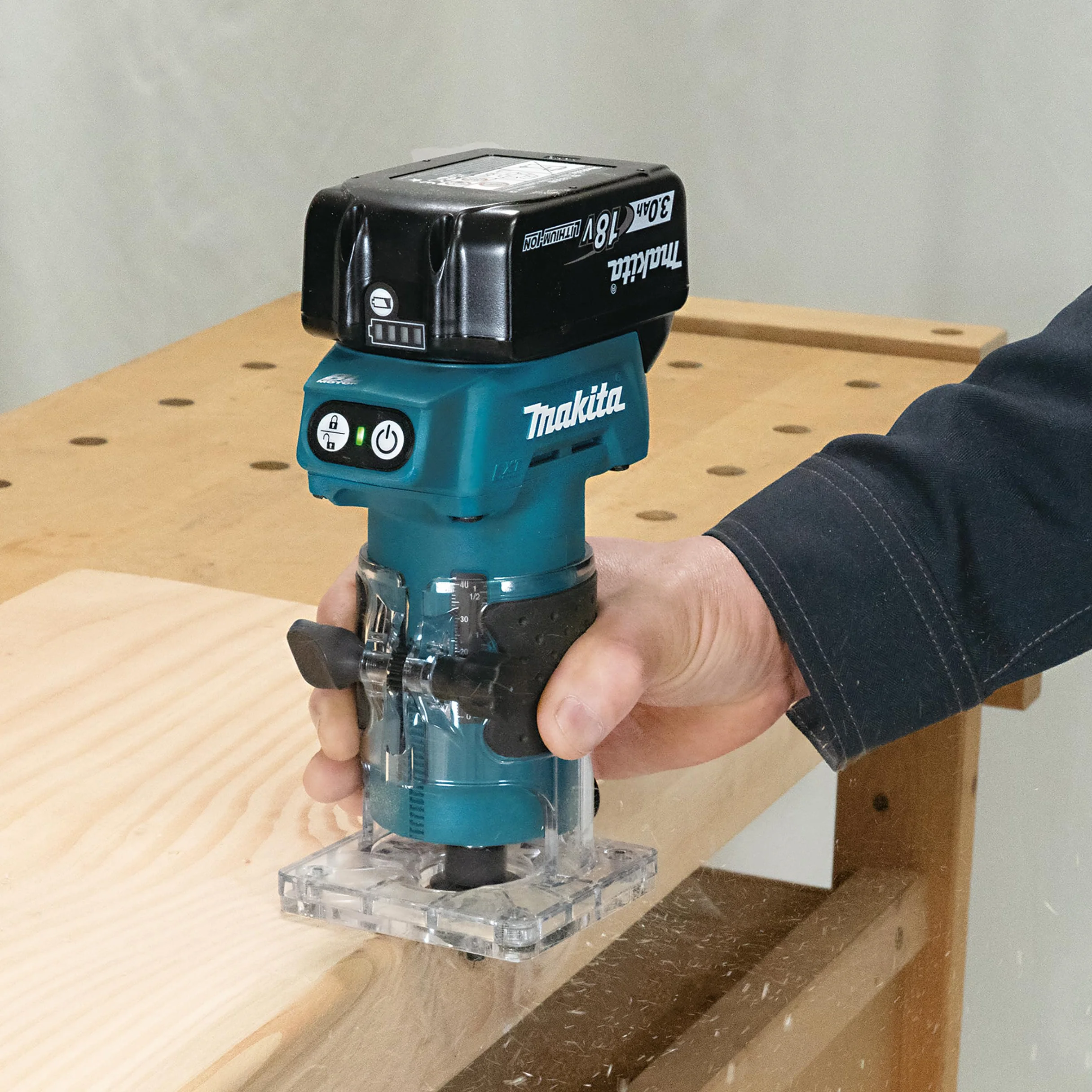 Makita DRT52Z 18V Li-Ion LXT Brushless Router/Trimmer, batterie e caricabatterie non inclusi