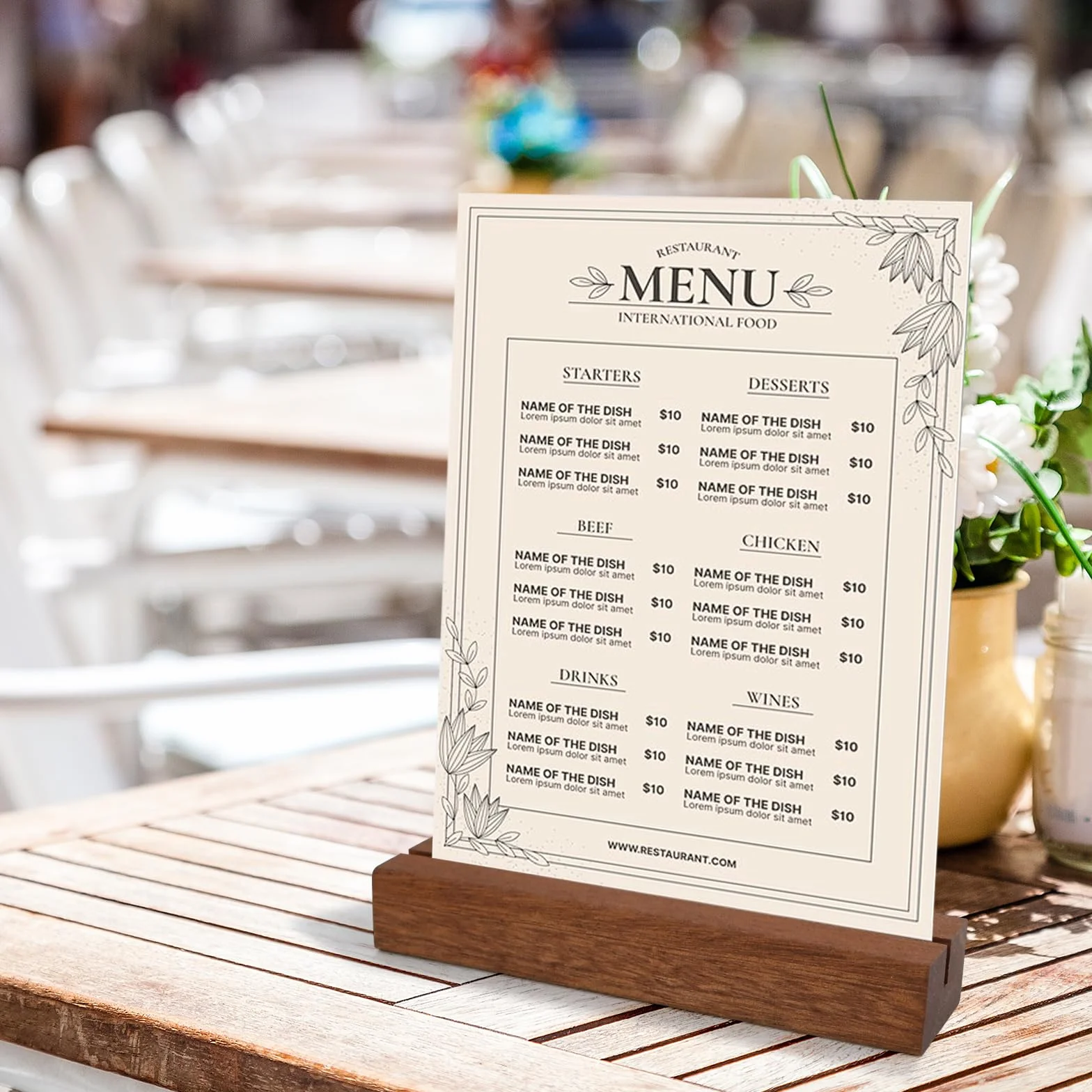 10 Pezzi portacarte in legno, Supporto in Ebano, Segnaposto Legno di Matrimonio, Porta Carte Menu, Foto, Cartoline, Porta Cartellino Del Prezzo, per Matrimoni, Ristoranti, Banchetti e Feste