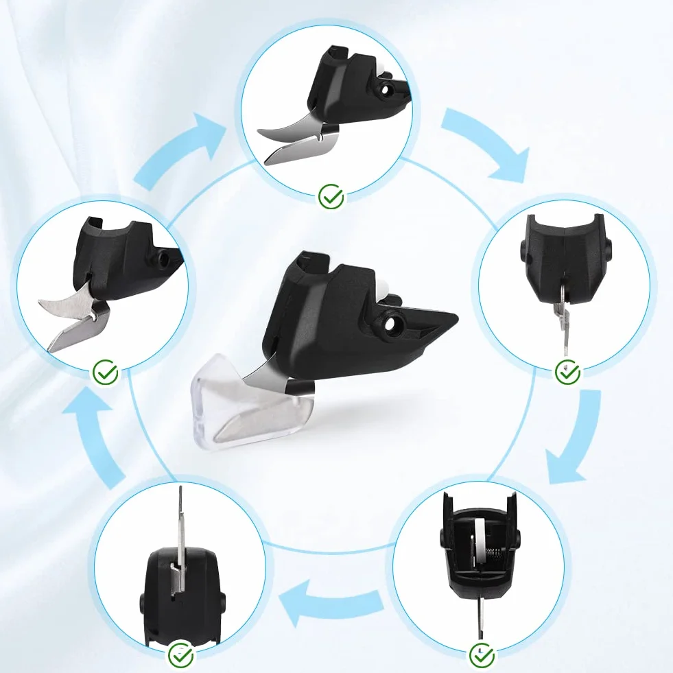 Lame da taglio di ricambio da 2 pezzi con coperture di sicurezza per forbici elettriche per tessuti Acemall senza fili (nero)