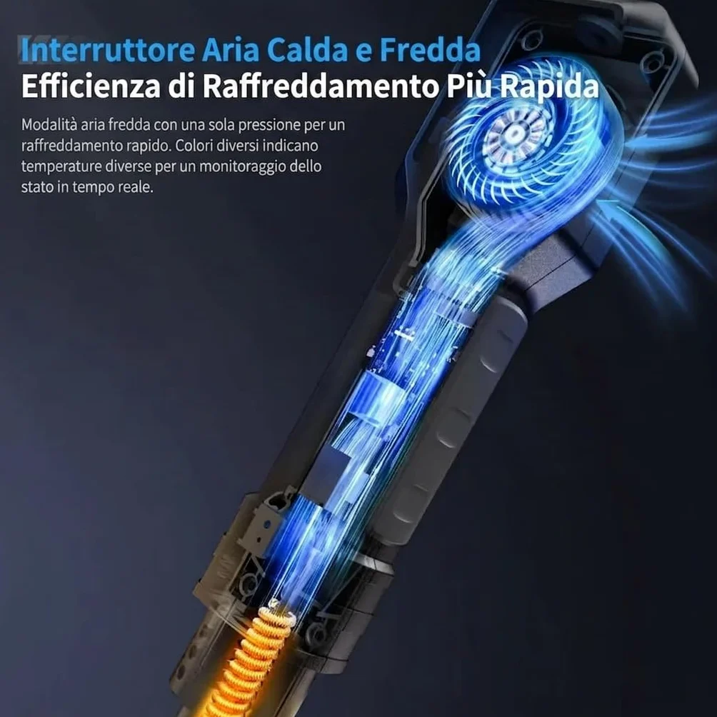 Pistola ad Aria Calda 550W con Controllo PID e Display LCD – Stazione di Saldatura Professionale per Elettronica SMD, 3 Preset, Smart Sleep, Flusso Aria Regolabile