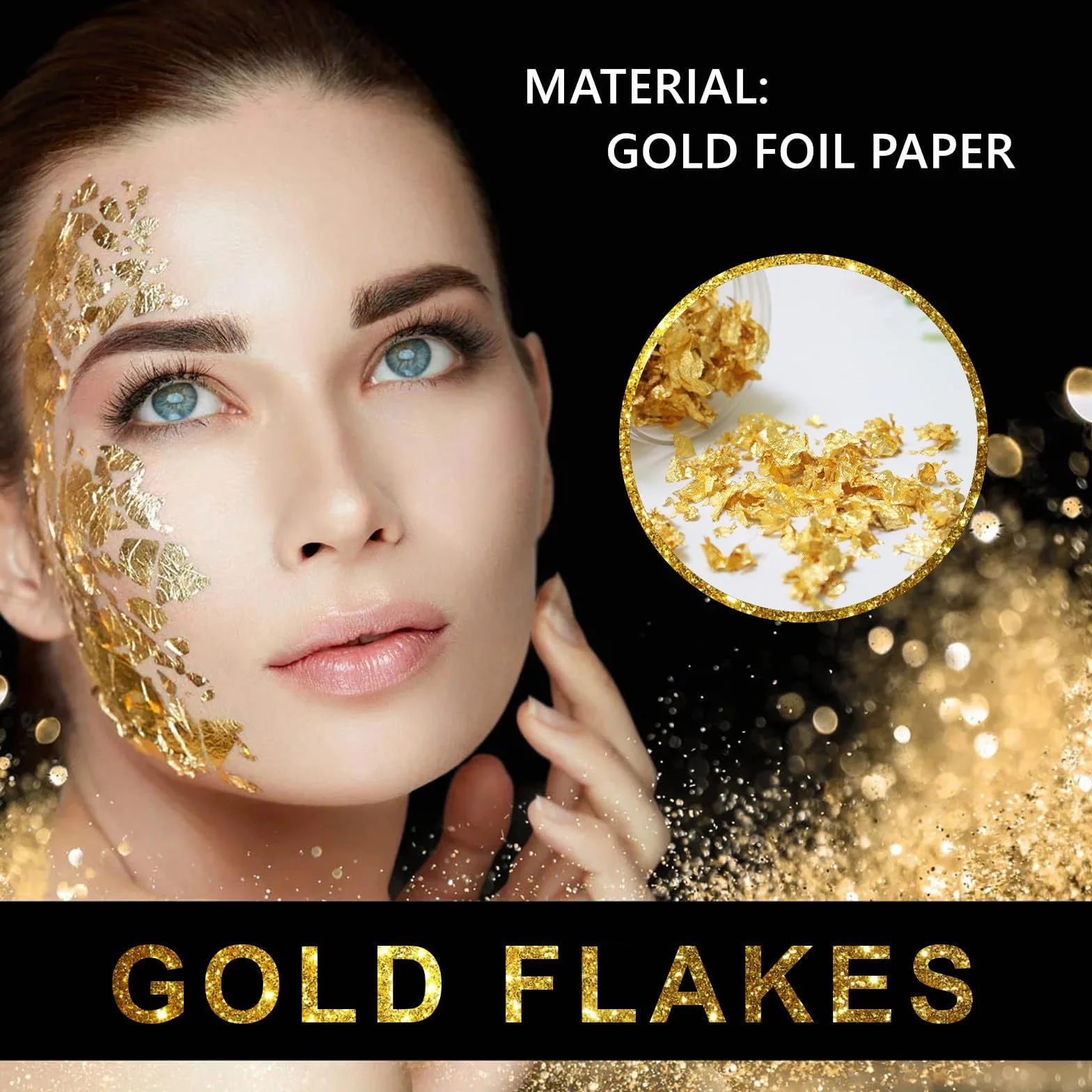 Duokon Lamina d'oro Alimentare, Scaglie di Foglia d'oro Raffinata, Foglia Oro Alimentare Multifunzione, per Alimenti Dessert Decorazione Artigianato, Regalo (20 Bottiglia)