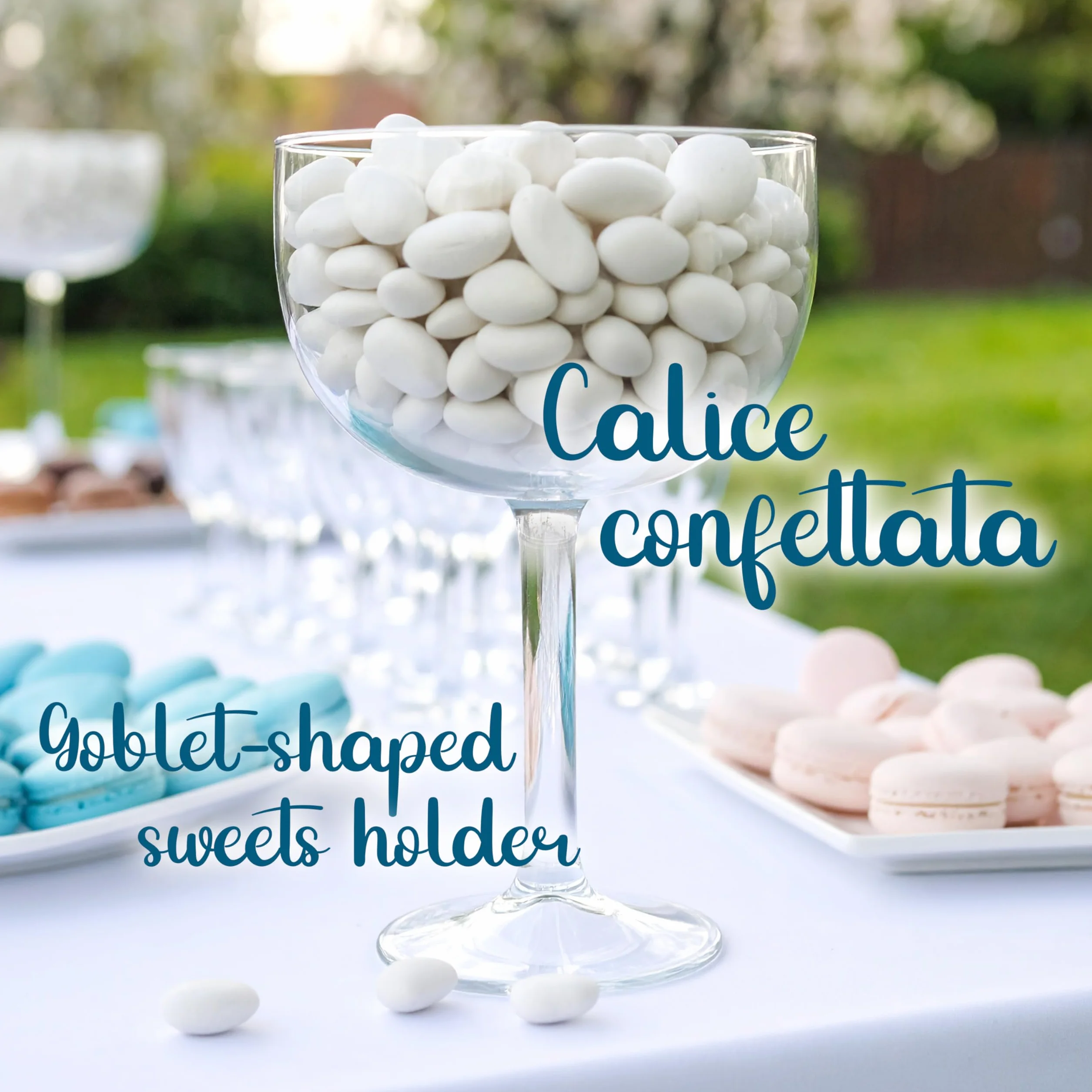 Decoraparty Calice Porta Confetti Trasparente Bicchiere Gigante Centrotavola Diametro 16 cm x Altezza 24 cm