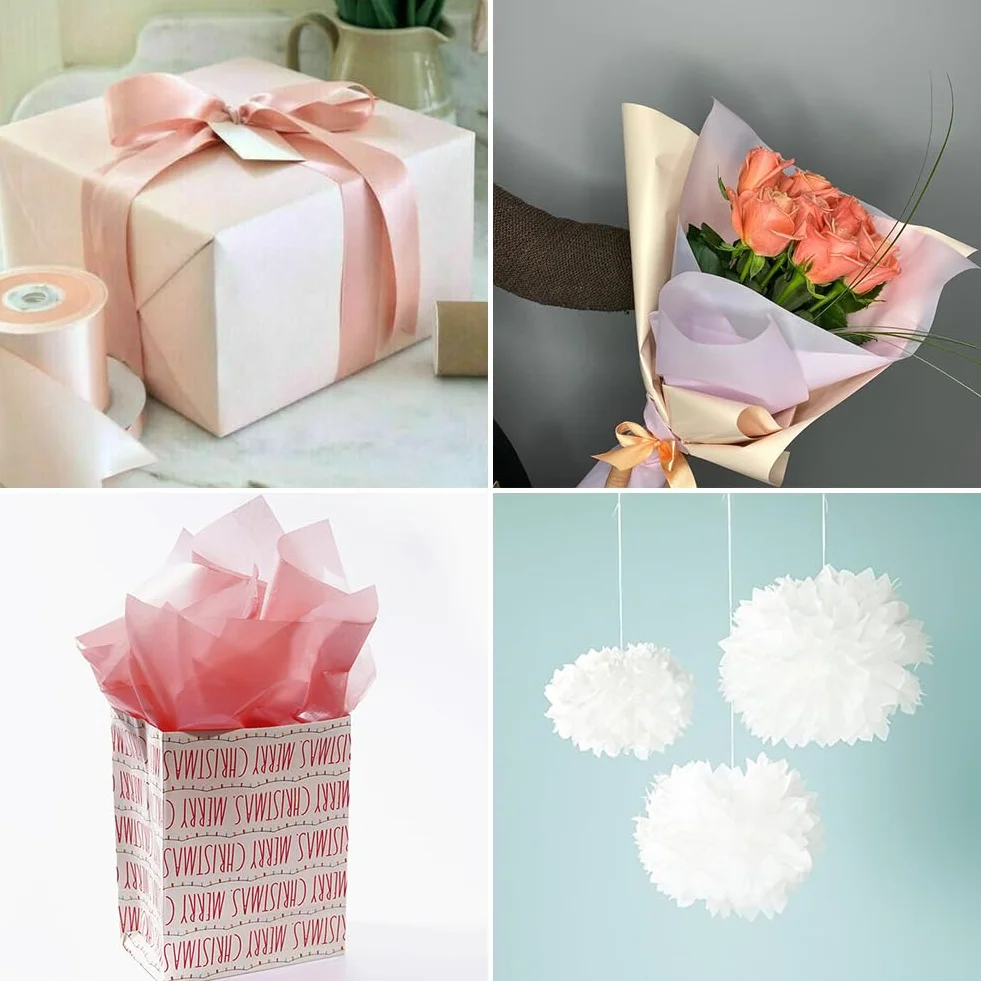 Carta Velina Comioke, 30 Fogli Rosa 70x50 cm, Per Confezioni Regalo e Decorazioni