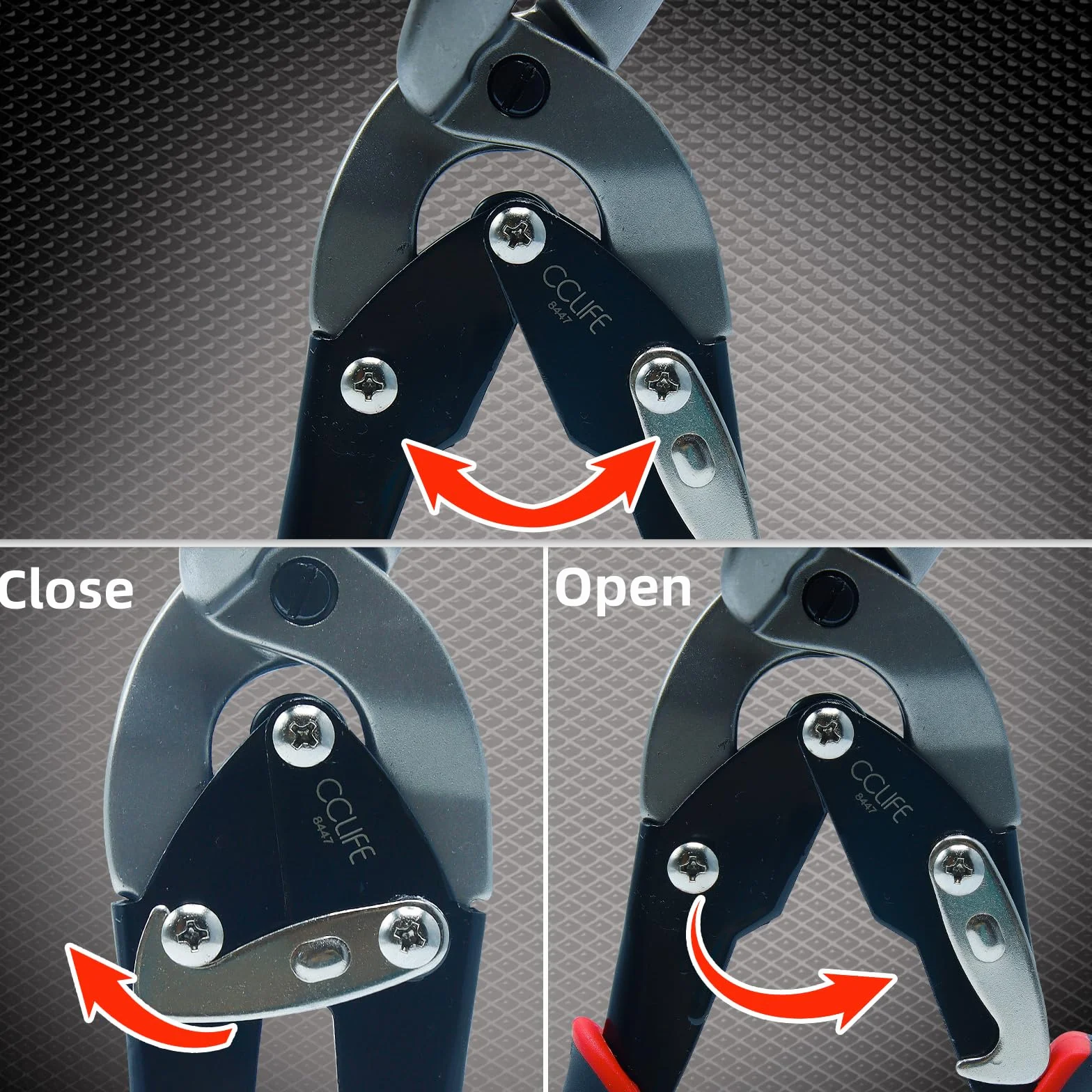 CCLIFE Cesoia per Lamiera CR-MO Aviation Snips Doppia Leva dal Taglio 45mm per lamiera adatte Massimo spessore di taglio 2mm Extra-Robusto, Nome motivo: 45mm,Sinistra
