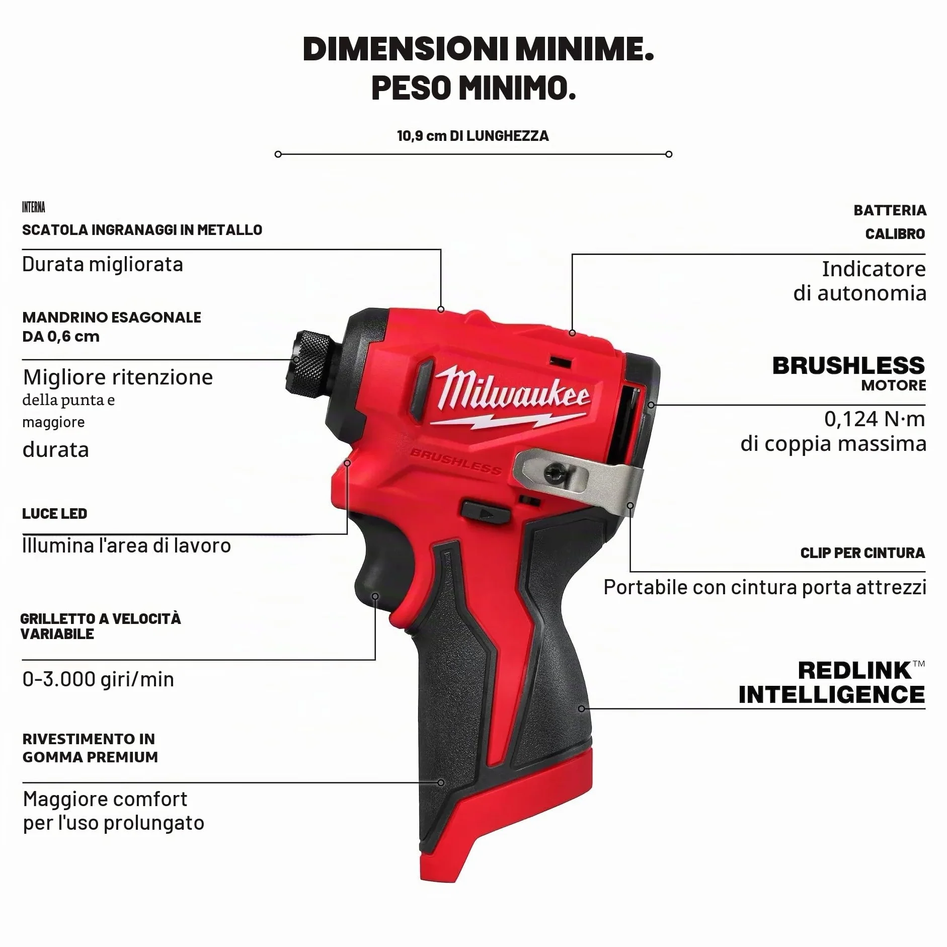 Milwaukee M12 Subcompact Brushless 1/4 Hex Impact Driver