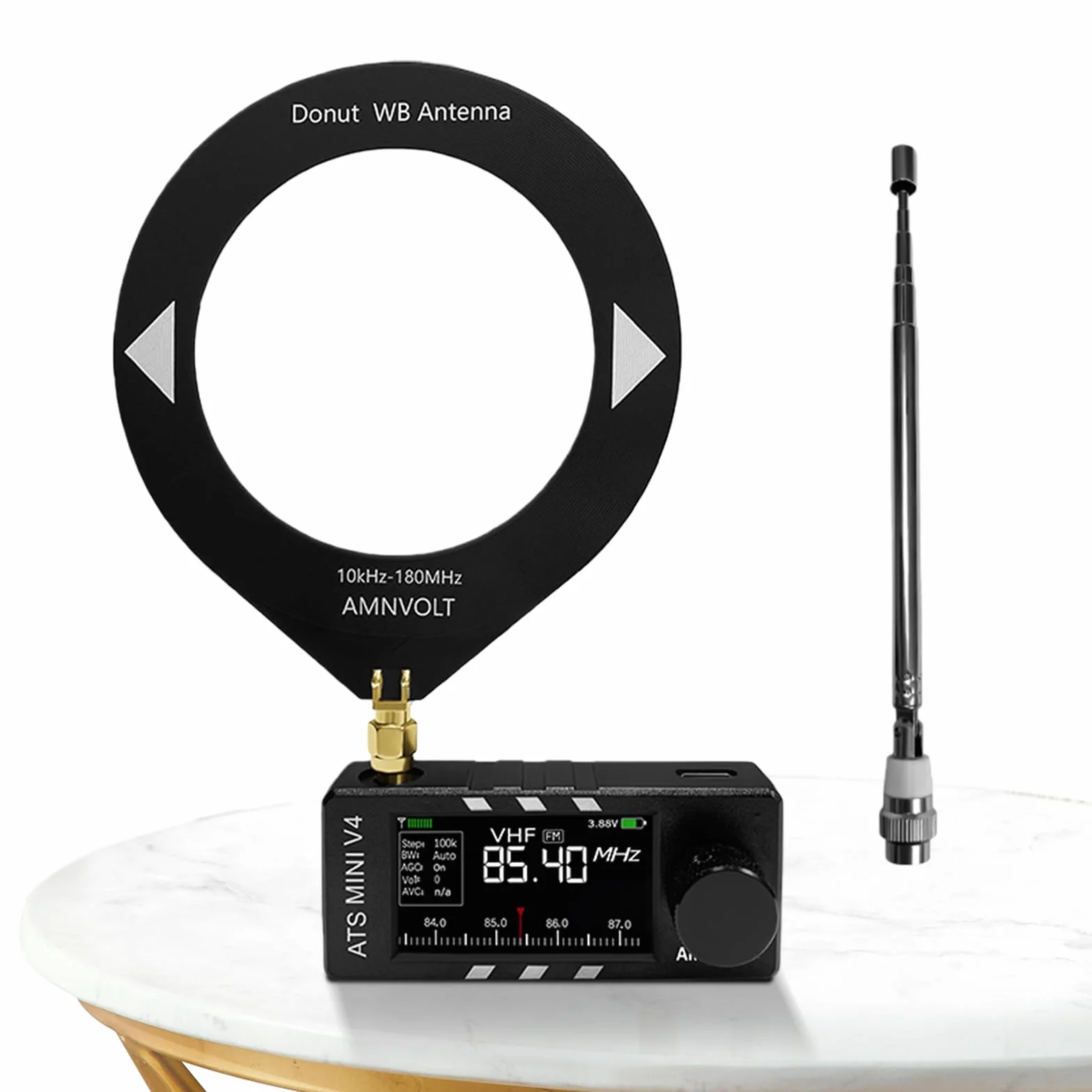 Ricevitore DSP portatile full-band mini radio V4 ATS con amplificatore cuffie e schermo IPS 1,9" per esterni